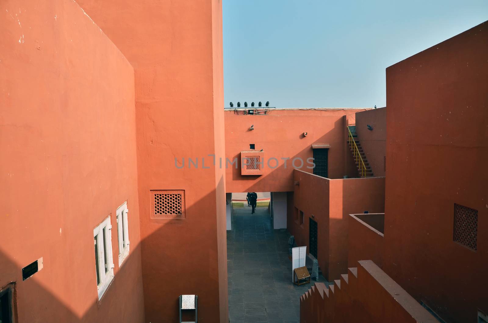 Jaipur, India - January 31, 2014: Indian People visit Jawahar Kala Kendra on January 31, 2014. Jawahar Kala Kendra (JKK) is a multi arts centre located in Jaipur in India. It was built by Rajasthan government.