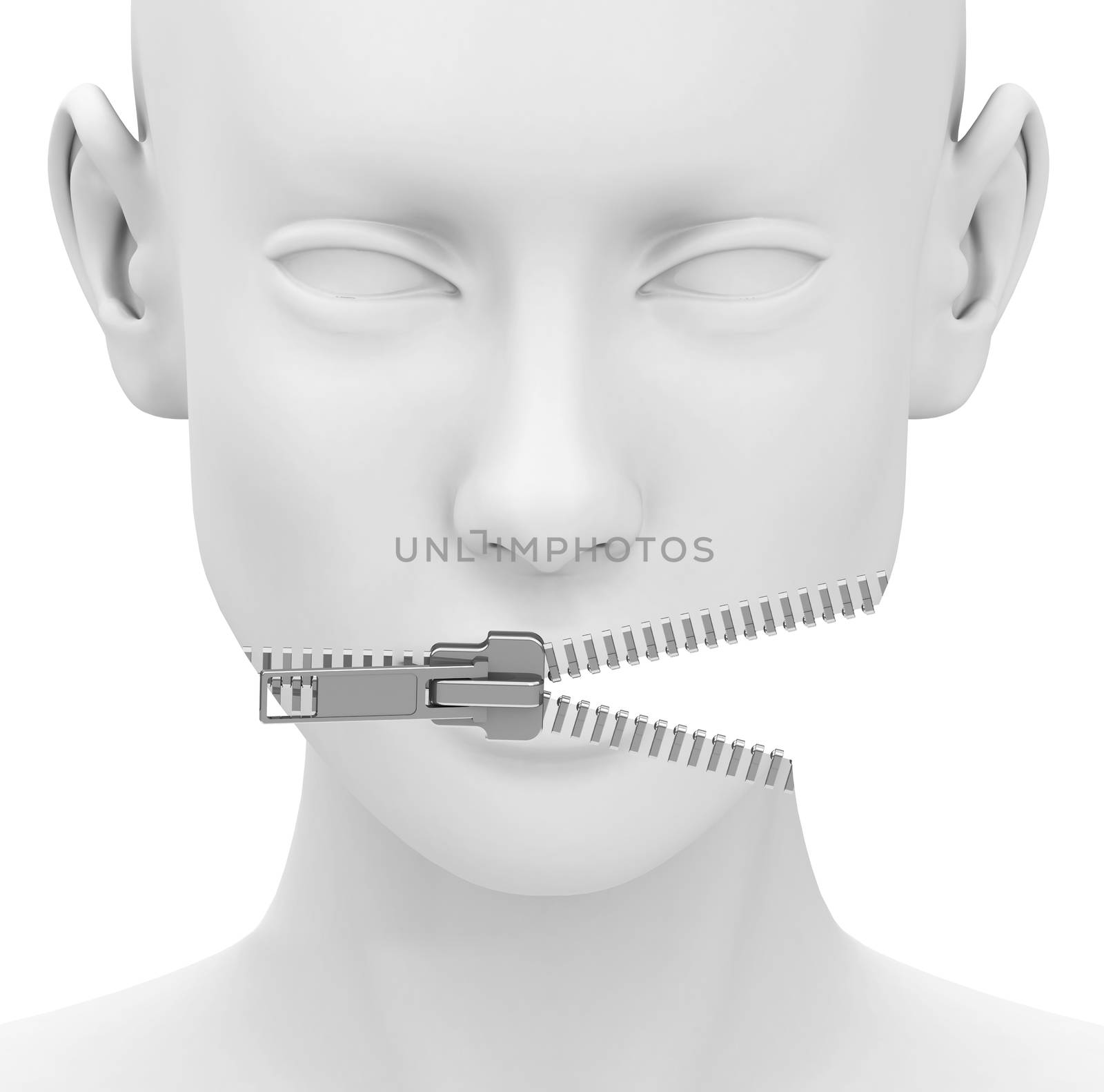 3d generated picture of a "Keep quiet!" concept