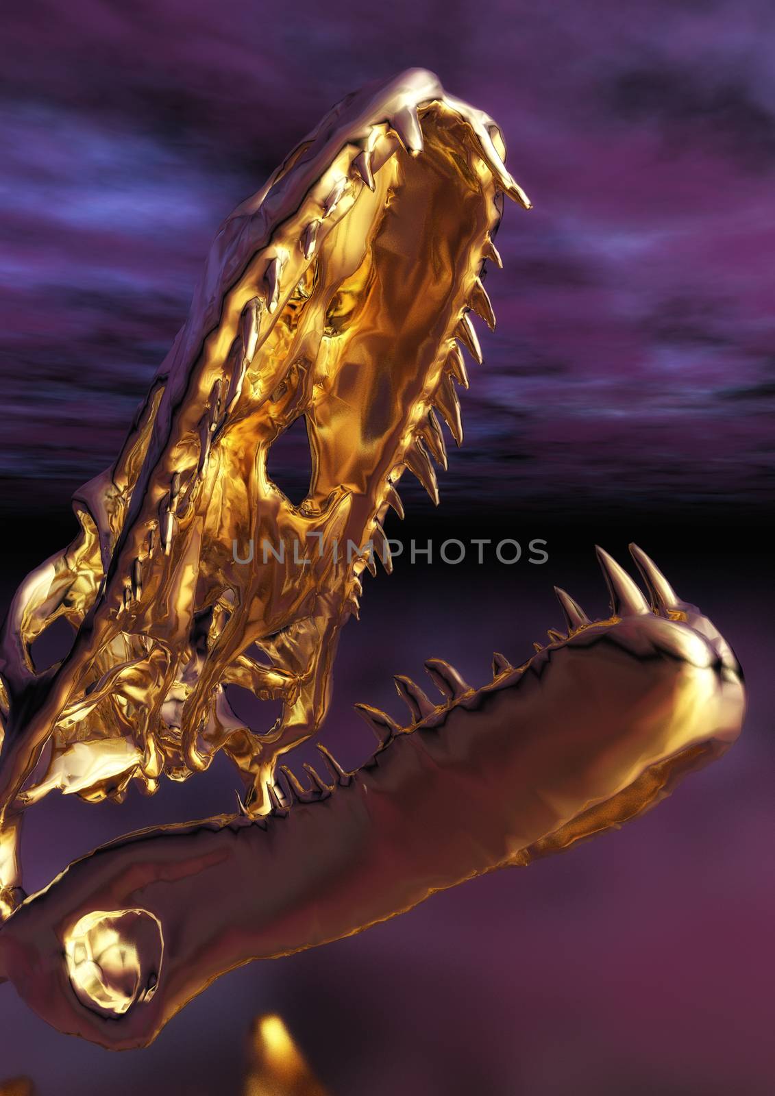 Digital Illustration of a Dinosaur Skeleton