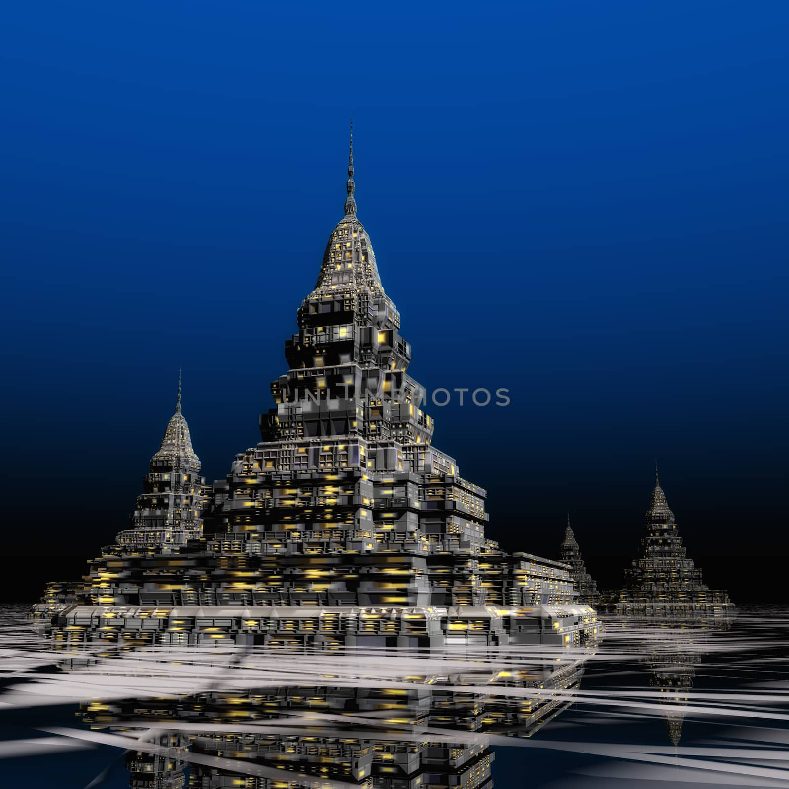 Digital Illustration of a surreal Pagoda