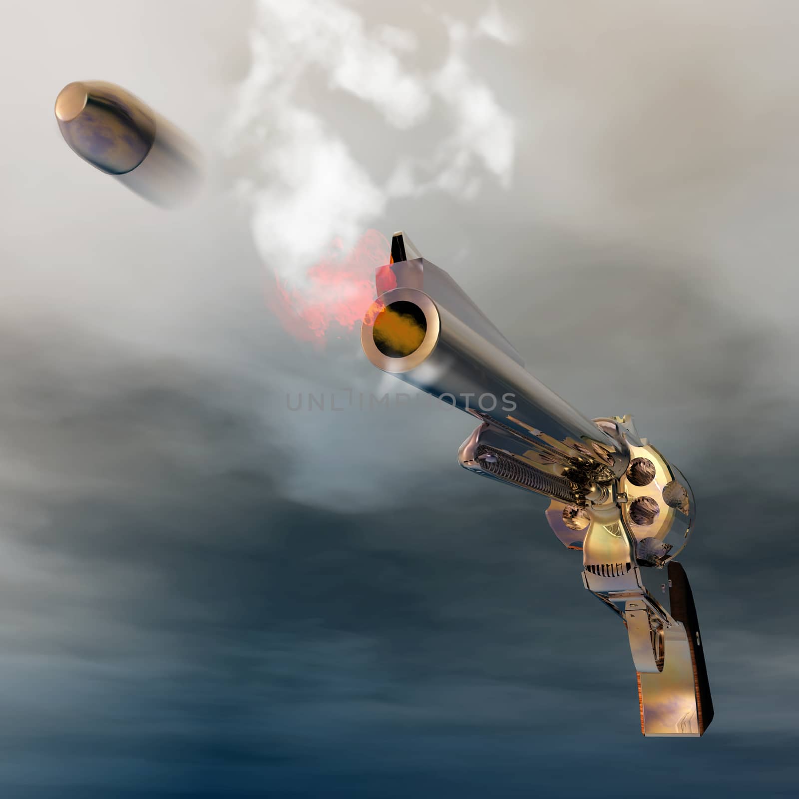 Digital Illustration of a Revolver