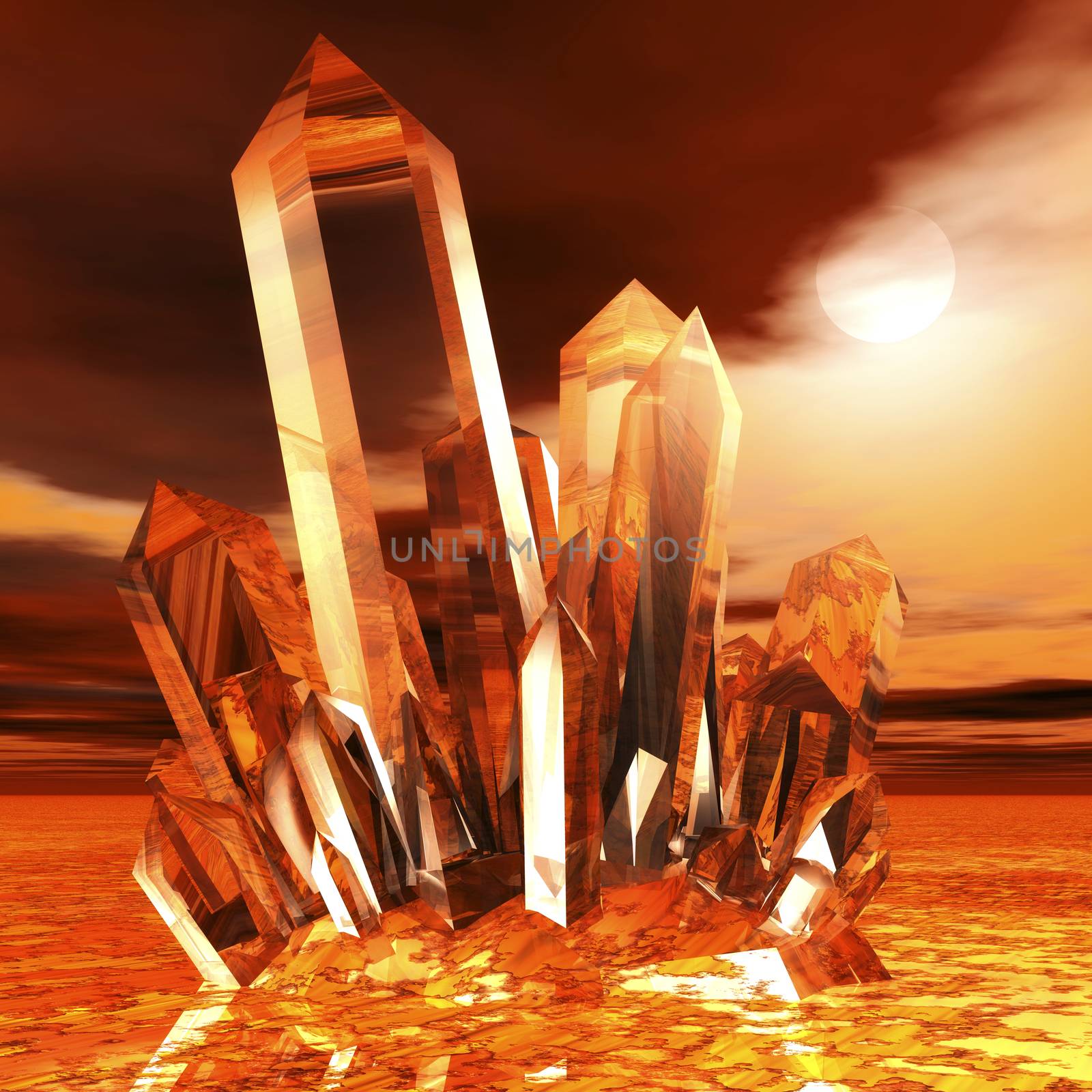 Digital Illustration of a Moutain Crystal