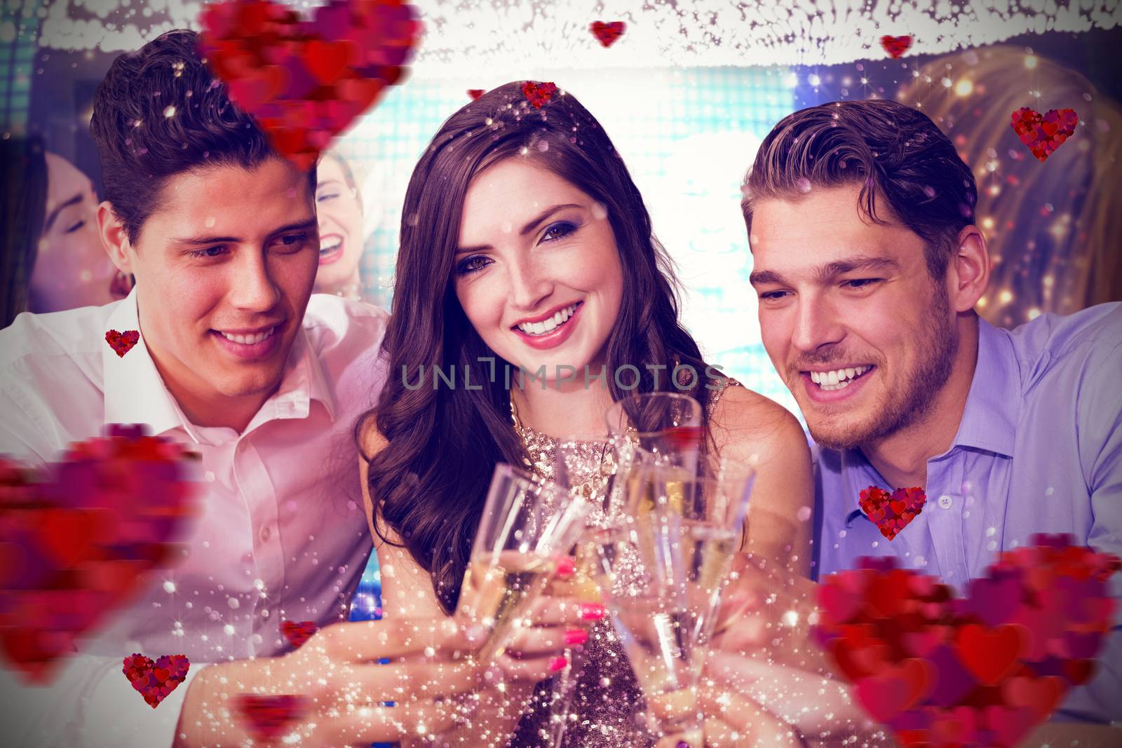 Composite image of friends toasting with champagne by Wavebreakmedia