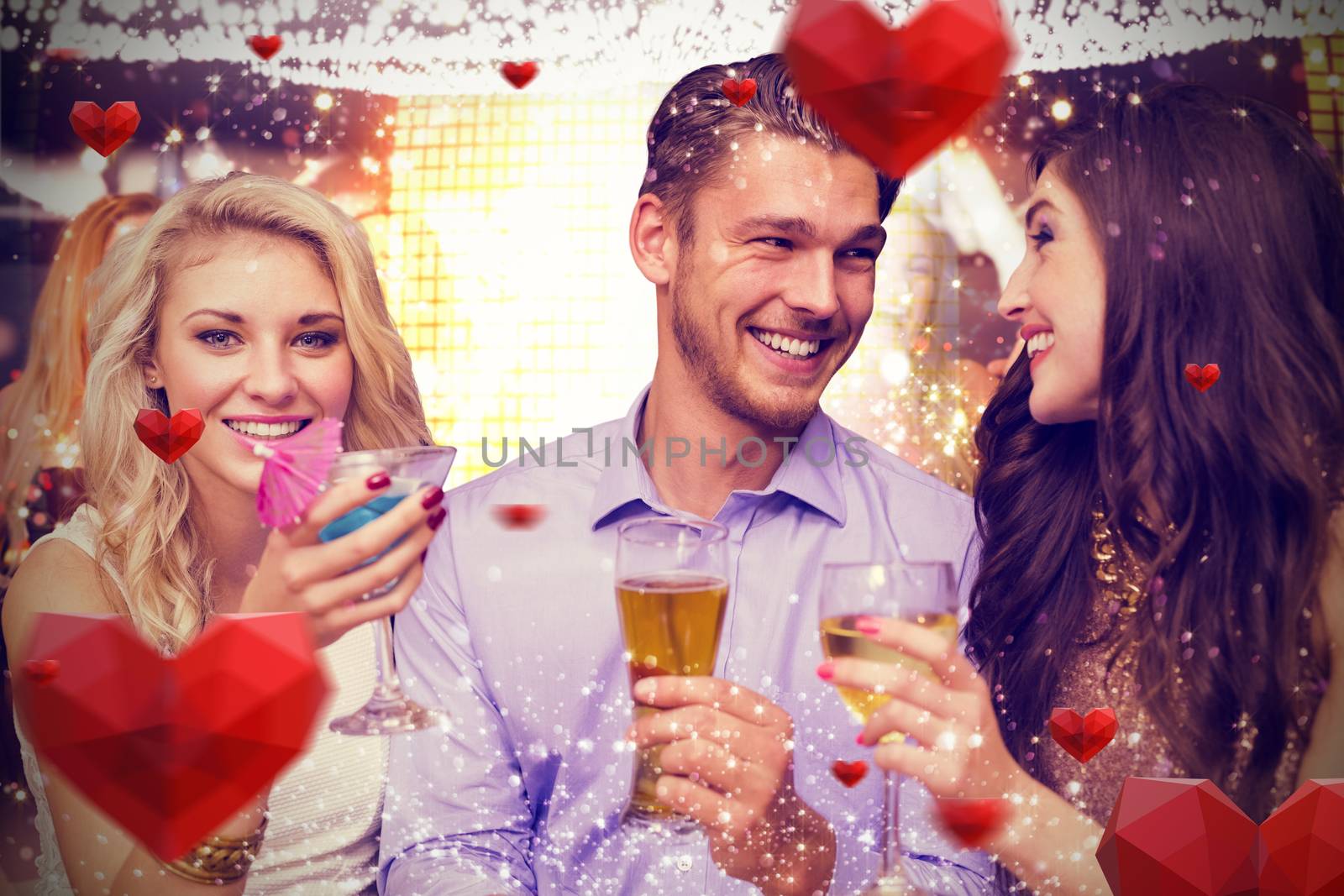 Composite image of friends toasting by Wavebreakmedia