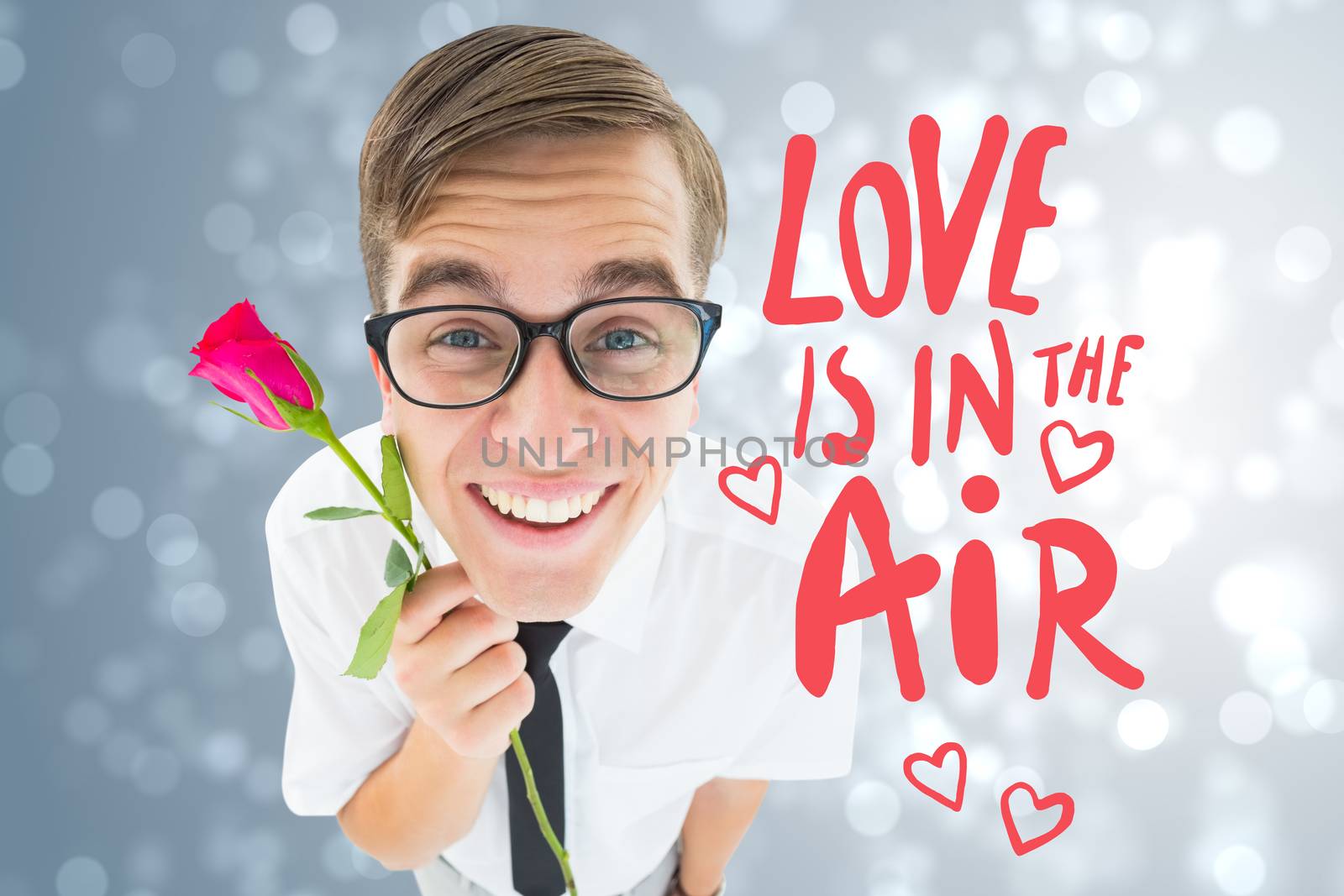 Composite image of romantic geeky hipster by Wavebreakmedia