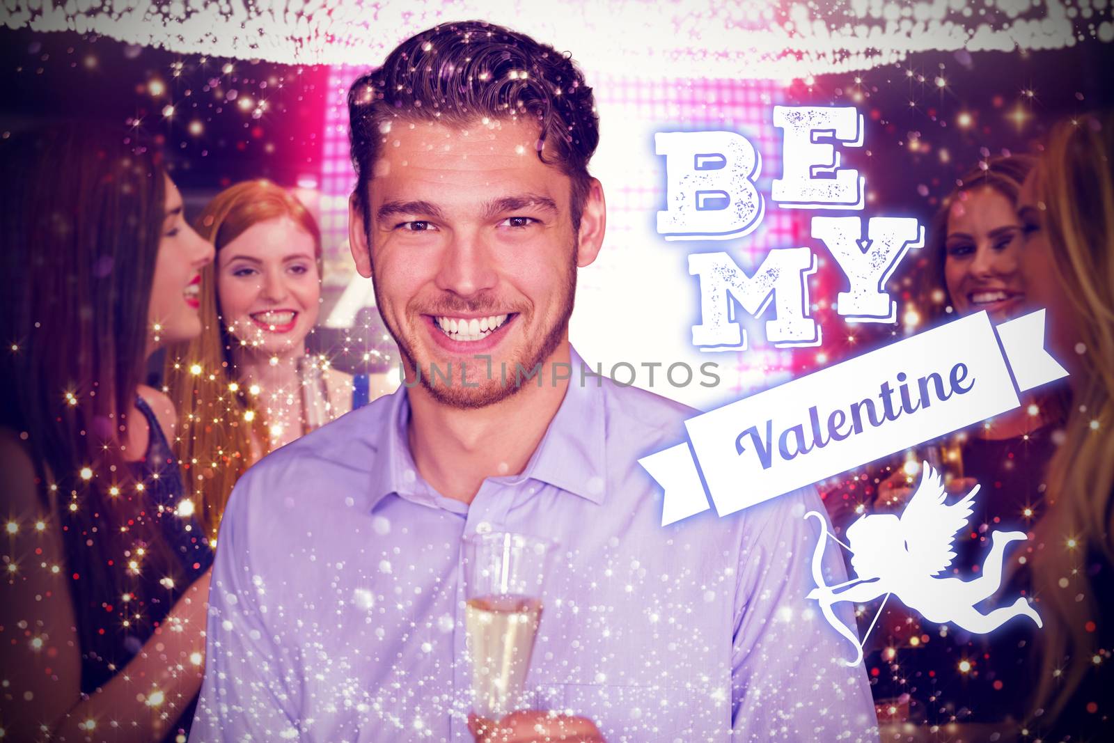 Composite image of man toasting with champagne by Wavebreakmedia