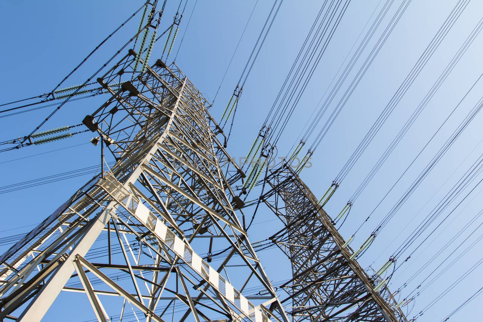 Power tower with the sky background