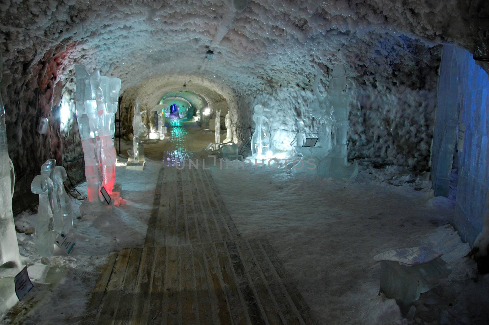 Underground permafrost ice cave, Yakutsk, Russia