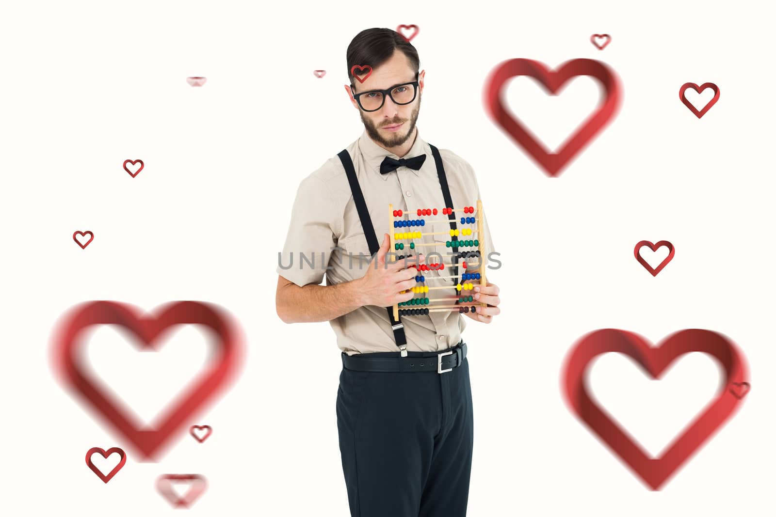 Composite image of geeky hipster holding an abacus by Wavebreakmedia