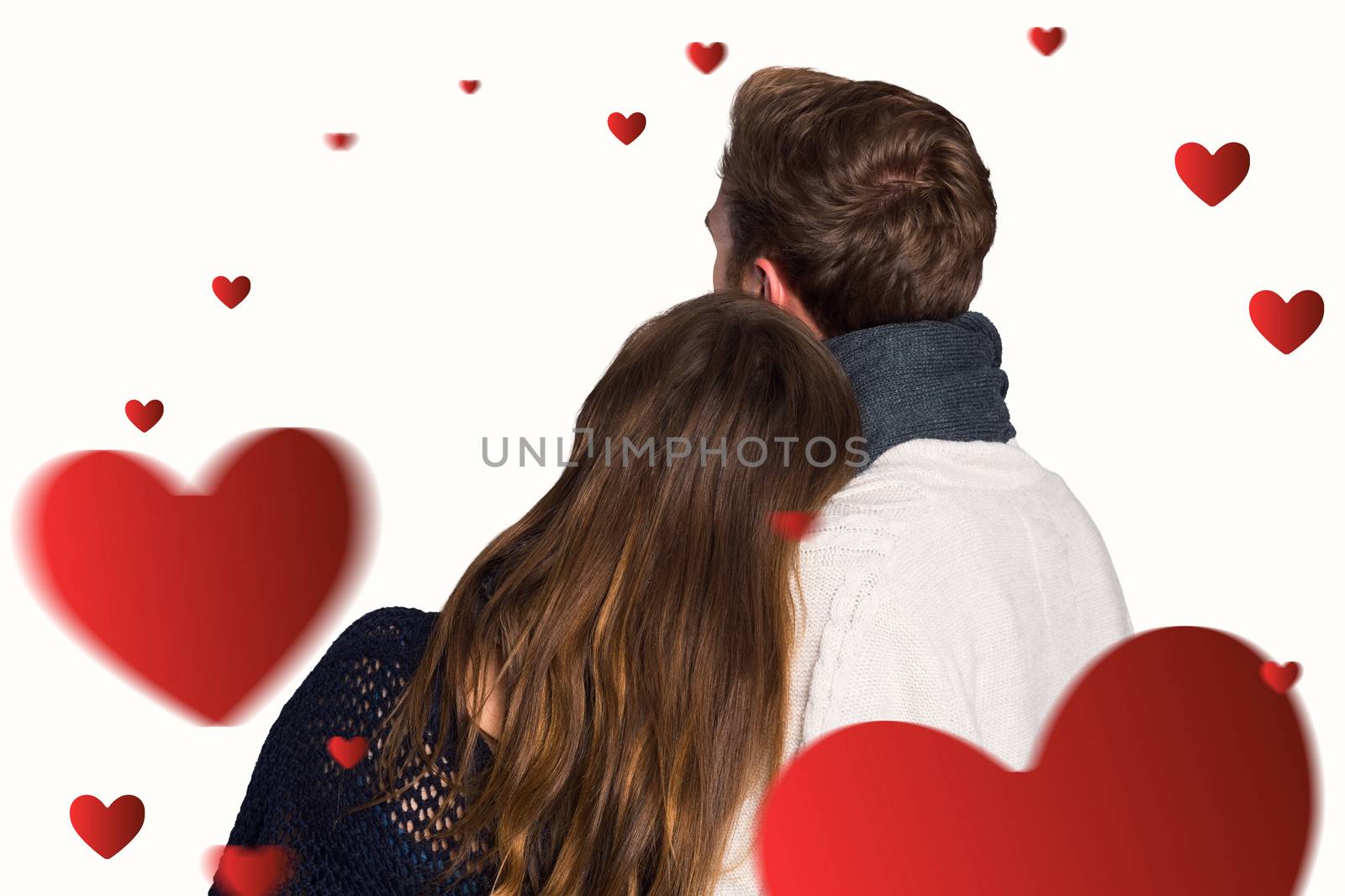 Composite image of close up rear view of romantic couple by Wavebreakmedia