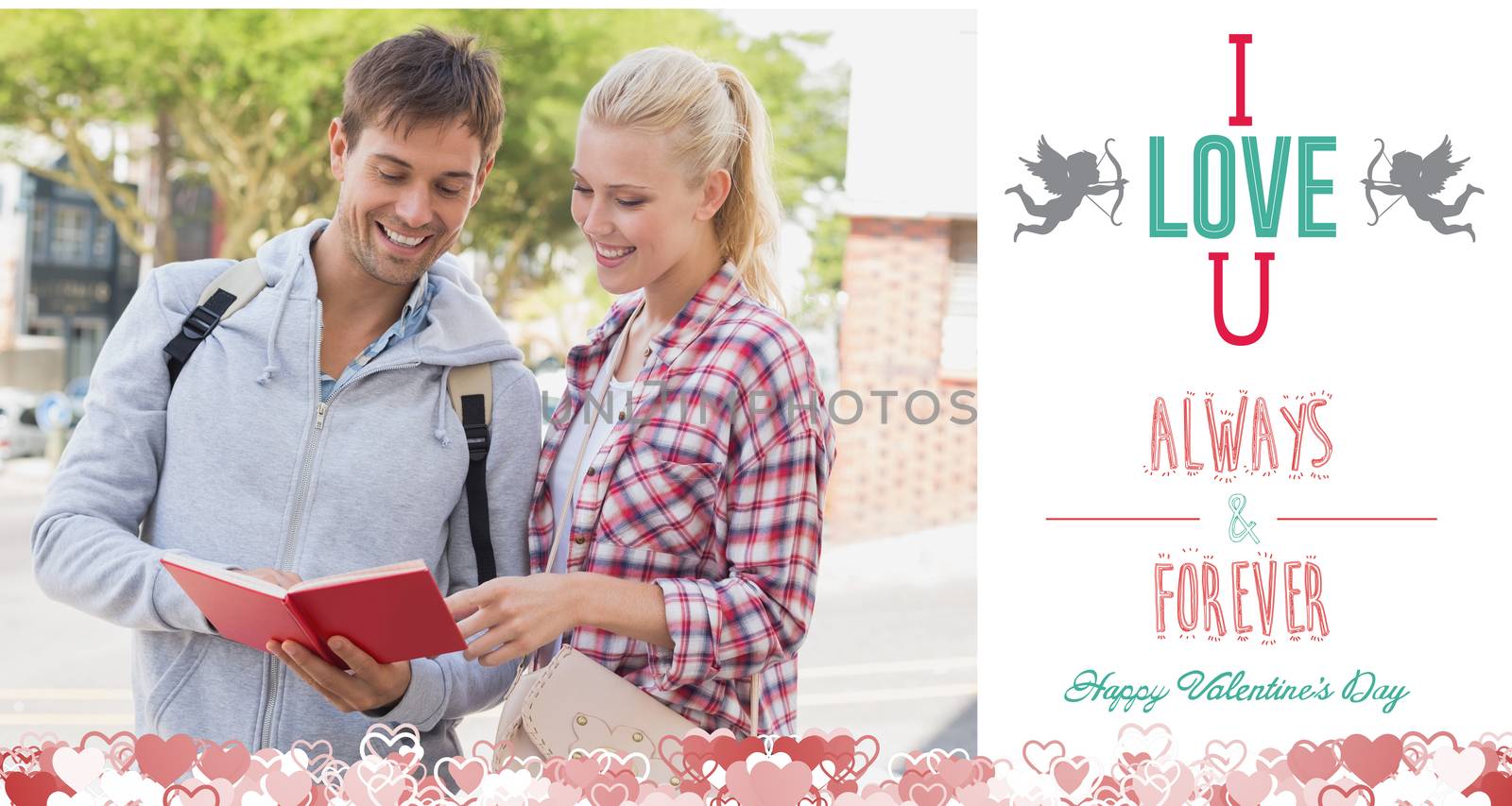 Composite image of cute valentines couple by Wavebreakmedia
