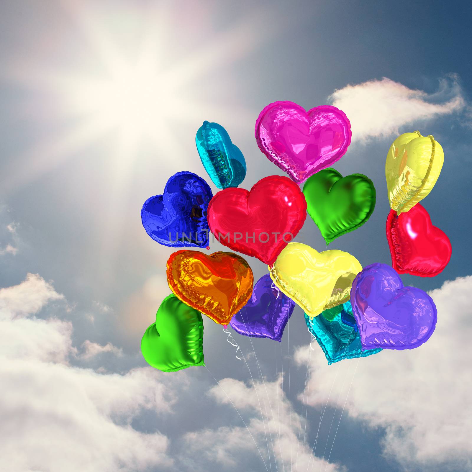 Composite image of heart balloons by Wavebreakmedia