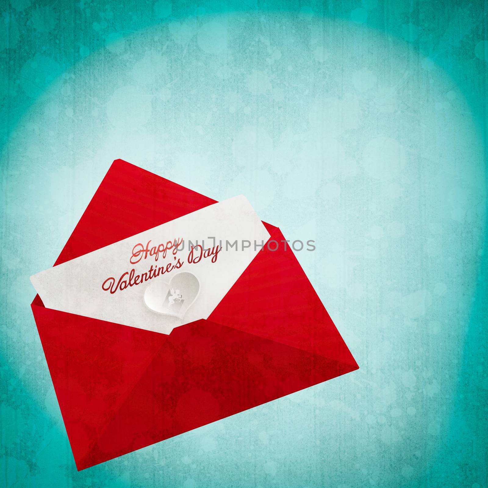 Love letter against blue vignette background