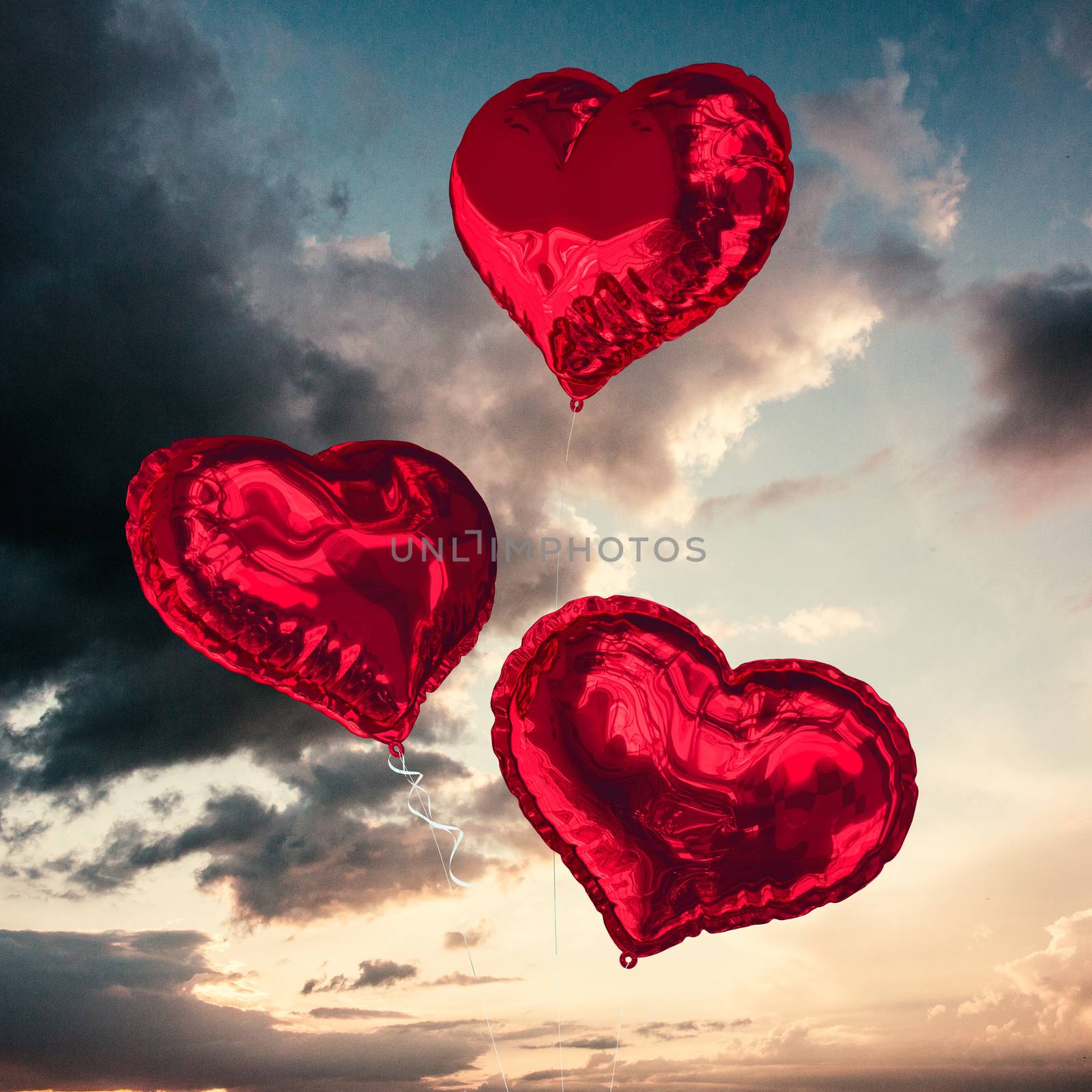 Composite image of love heart balloons by Wavebreakmedia