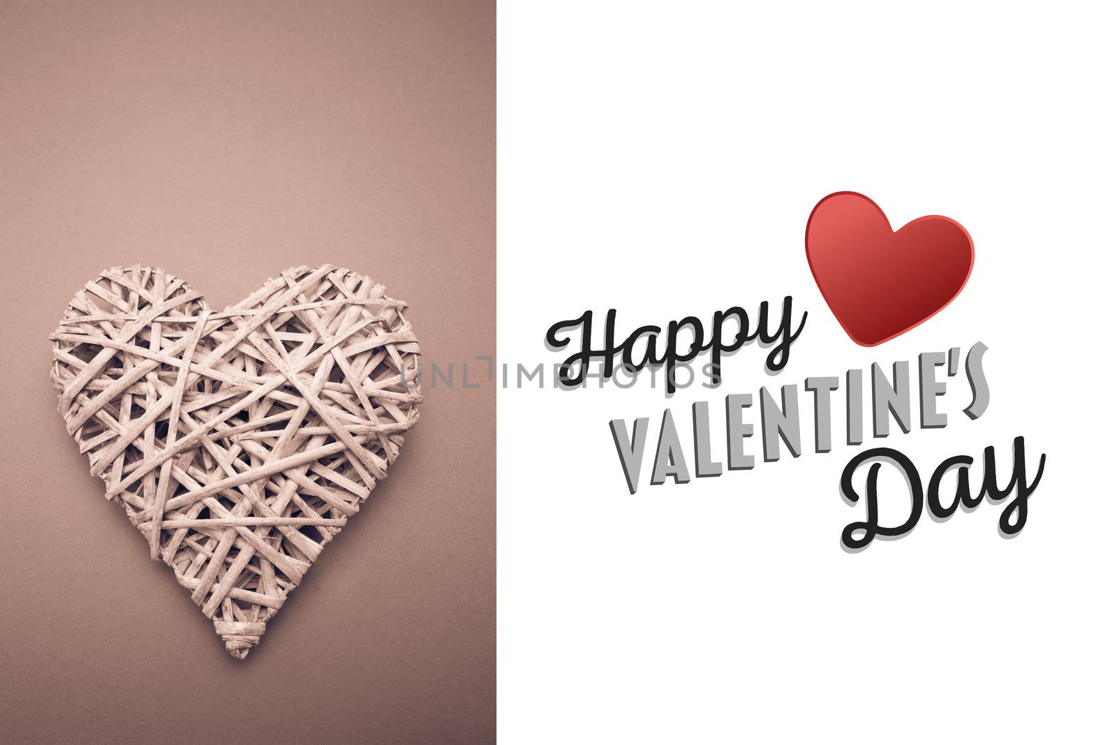 Composite image of wicker heart ornament by Wavebreakmedia