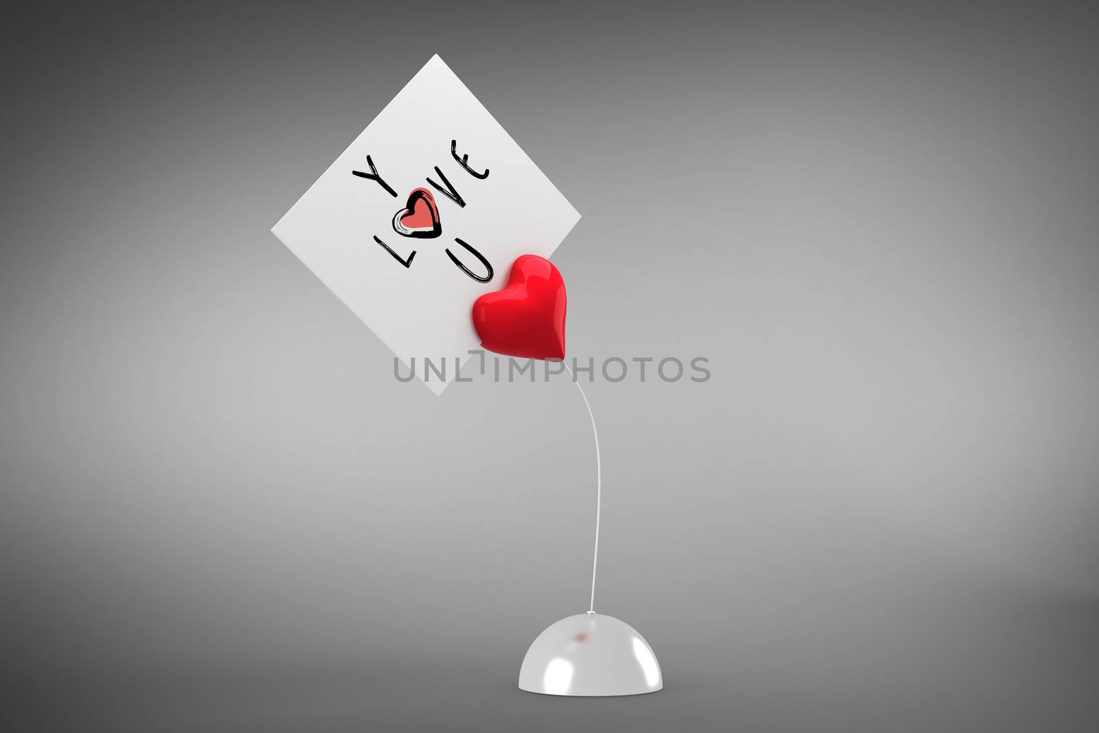 Cute valentines message against grey vignette