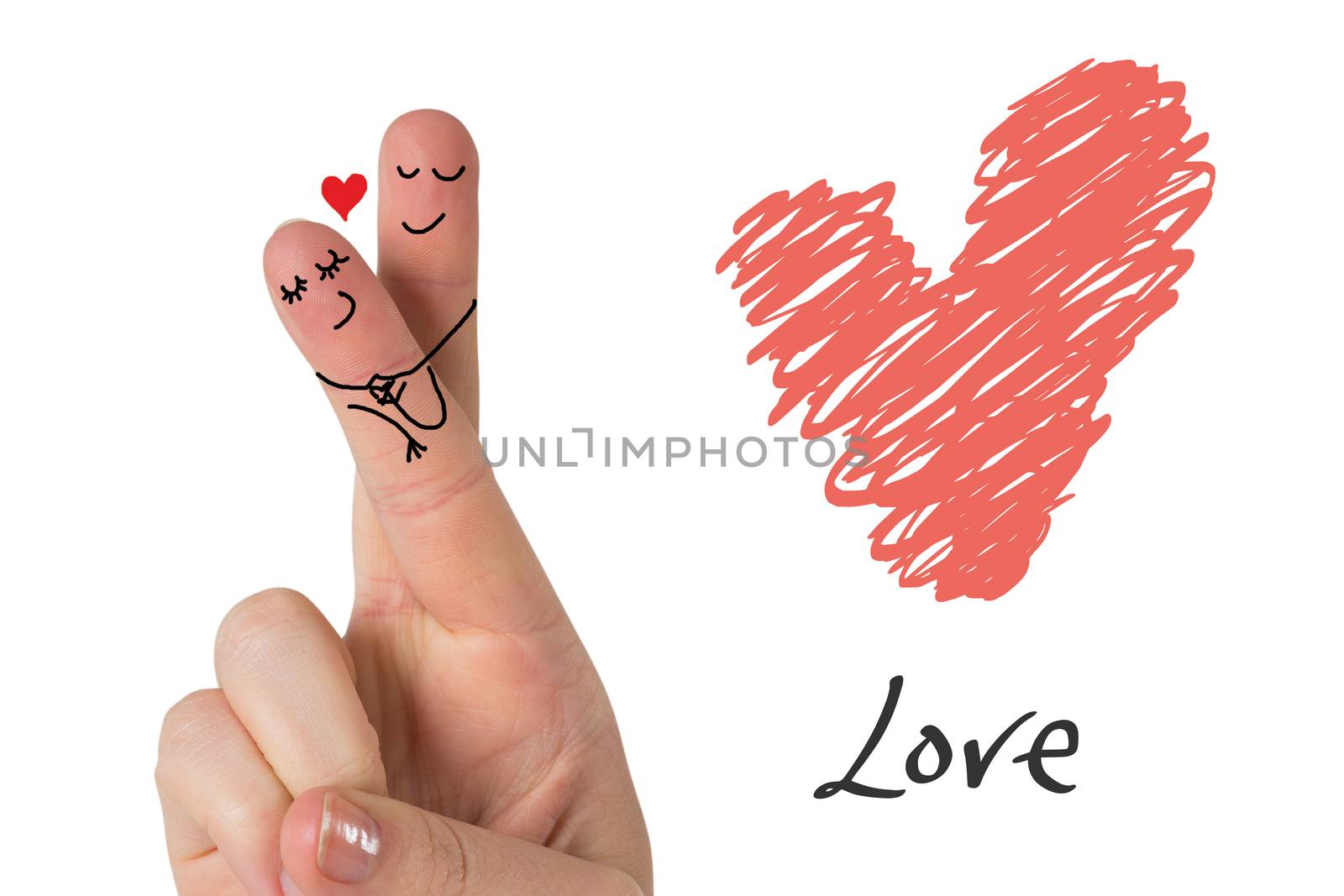 Composite image of fingers crossed like a couple by Wavebreakmedia