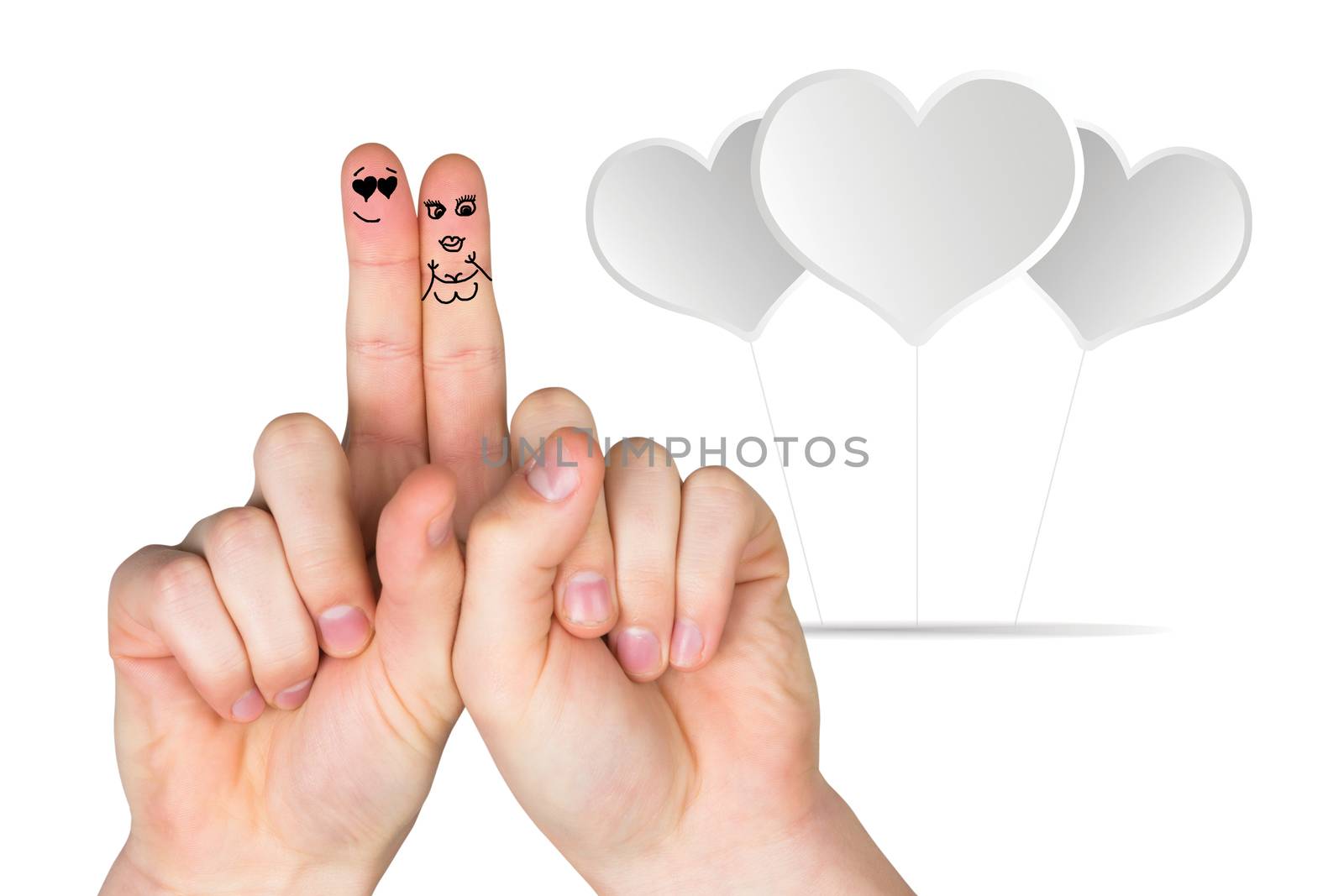 Composite image of fingers crossed like a couple by Wavebreakmedia