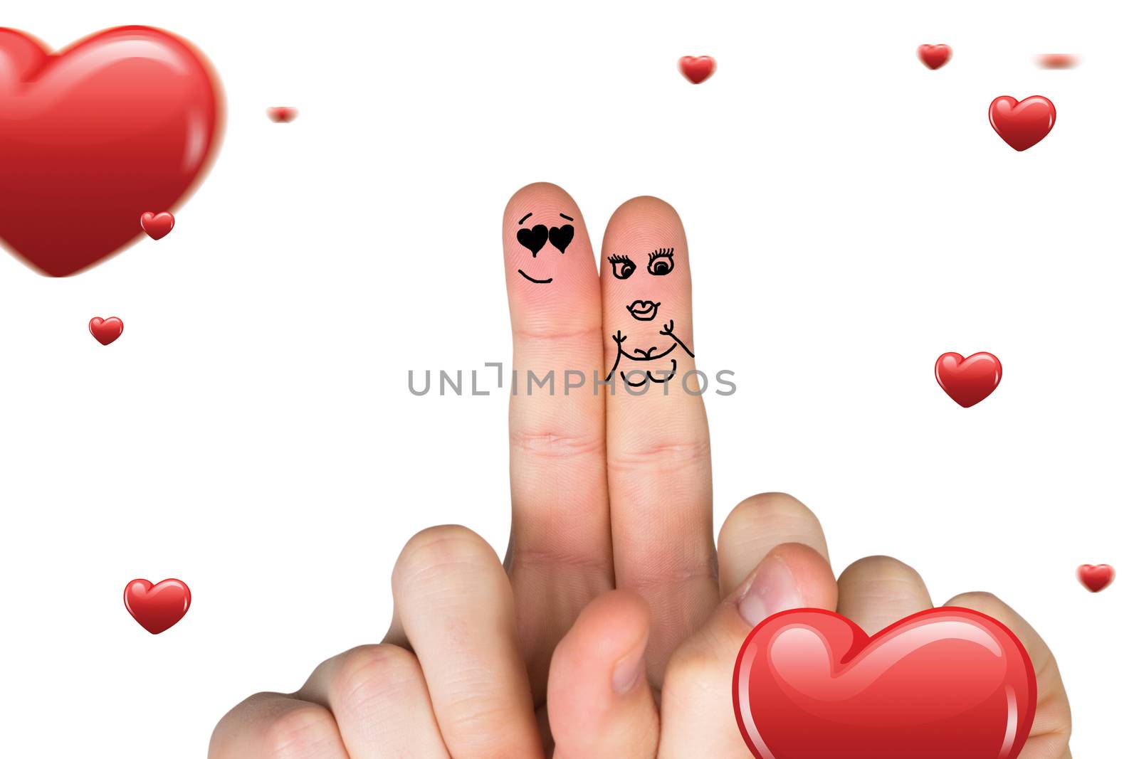 Composite image of fingers crossed like a couple by Wavebreakmedia