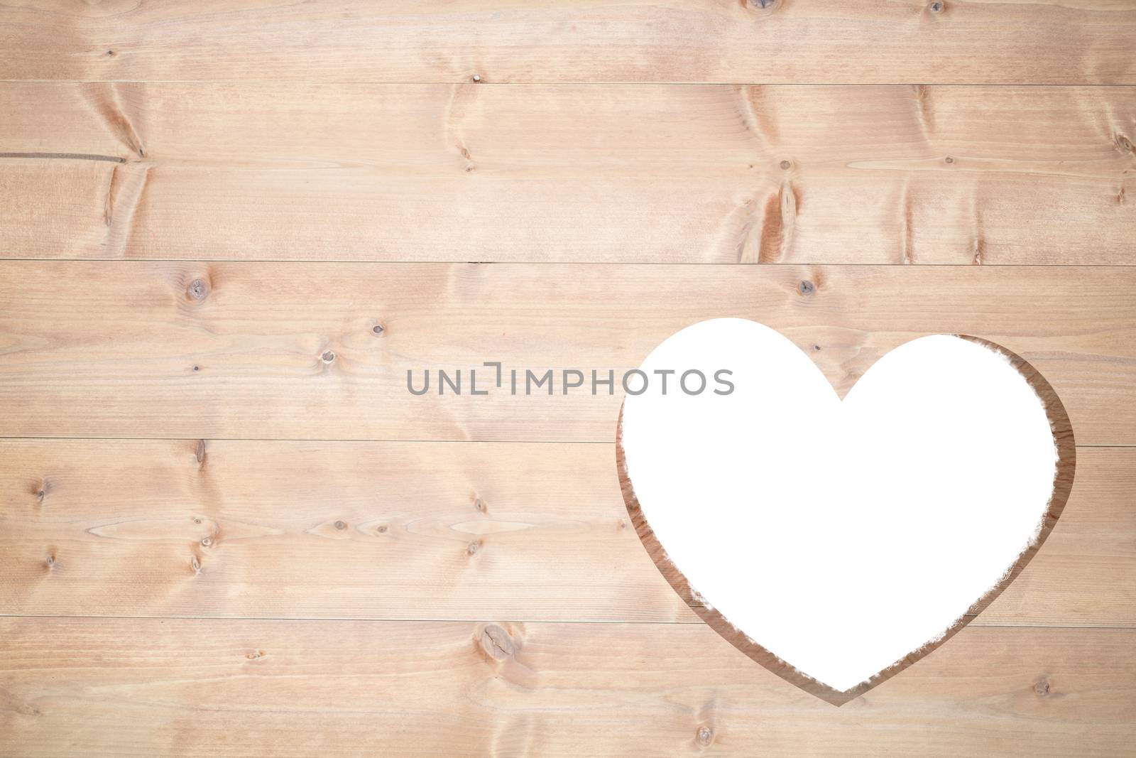 Heart cut out in wood by Wavebreakmedia