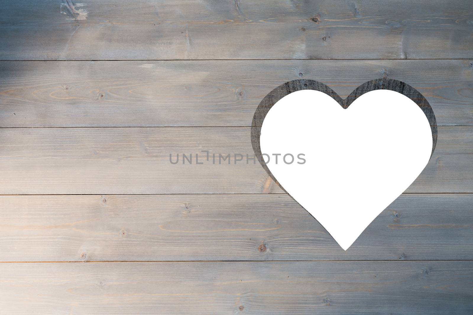 Heart cut out in wood by Wavebreakmedia