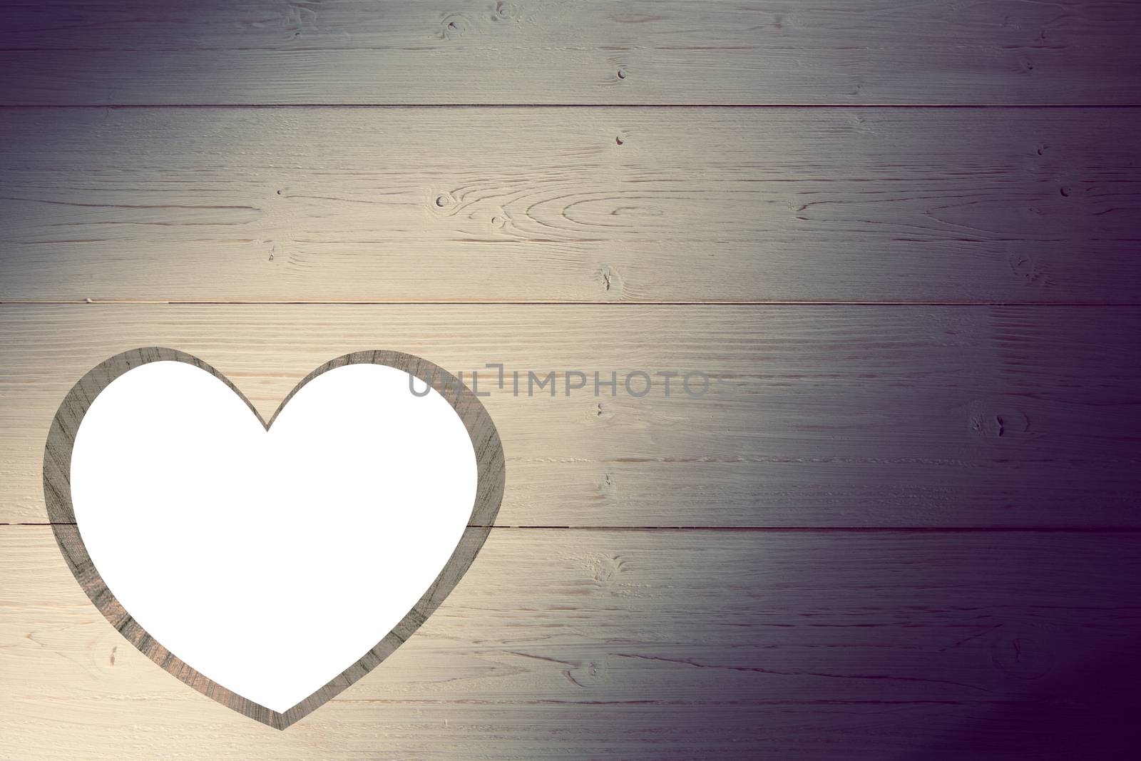 Heart cut out in wood by Wavebreakmedia