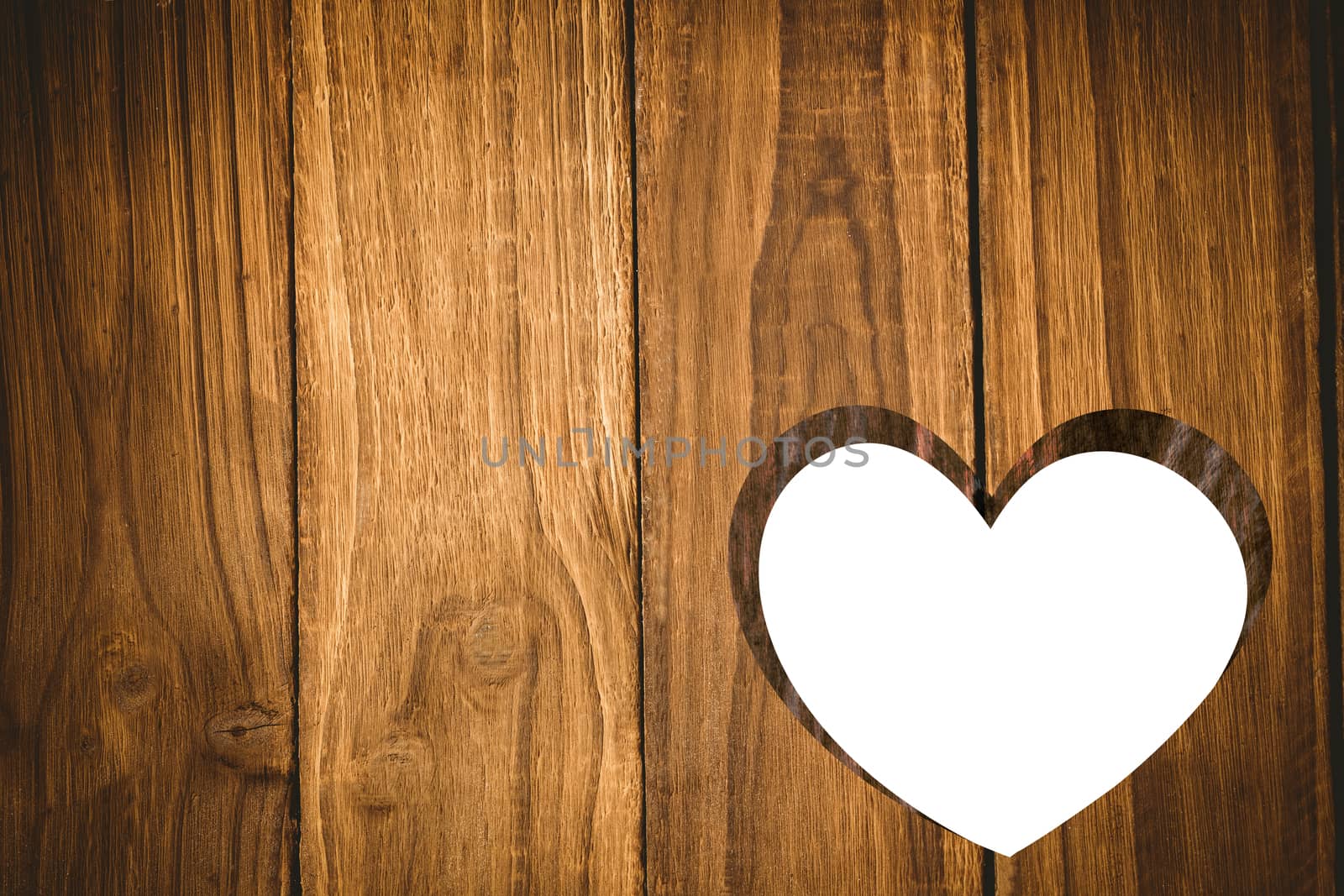 Heart cut out in wood by Wavebreakmedia