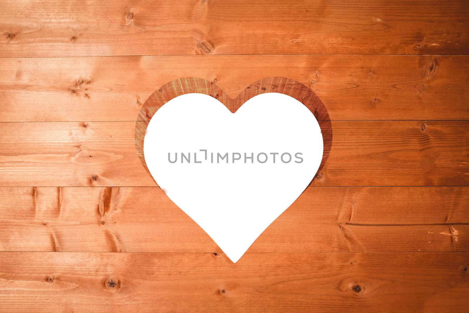 Heart cut out in wood by Wavebreakmedia