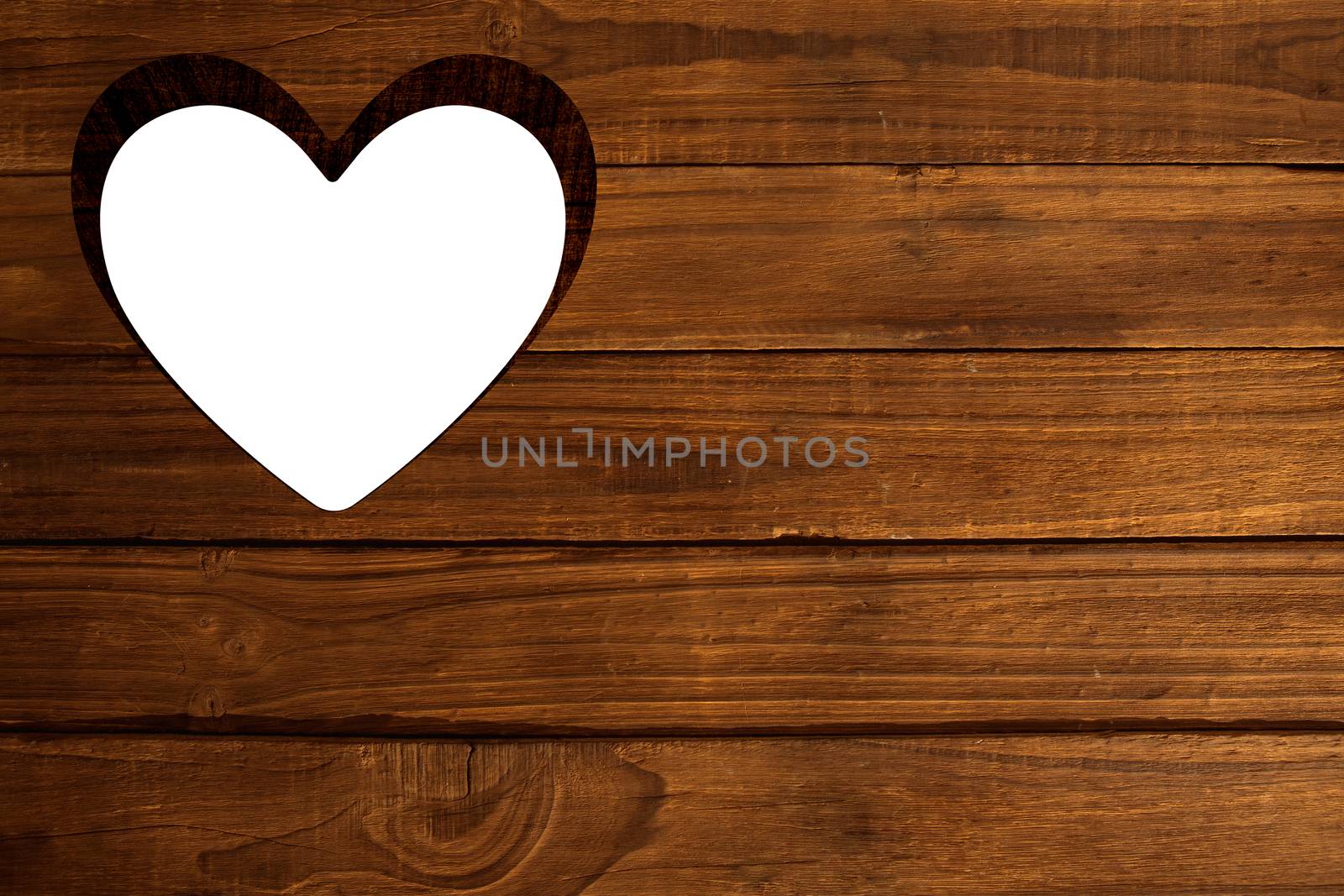 Heart cut out in wood by Wavebreakmedia