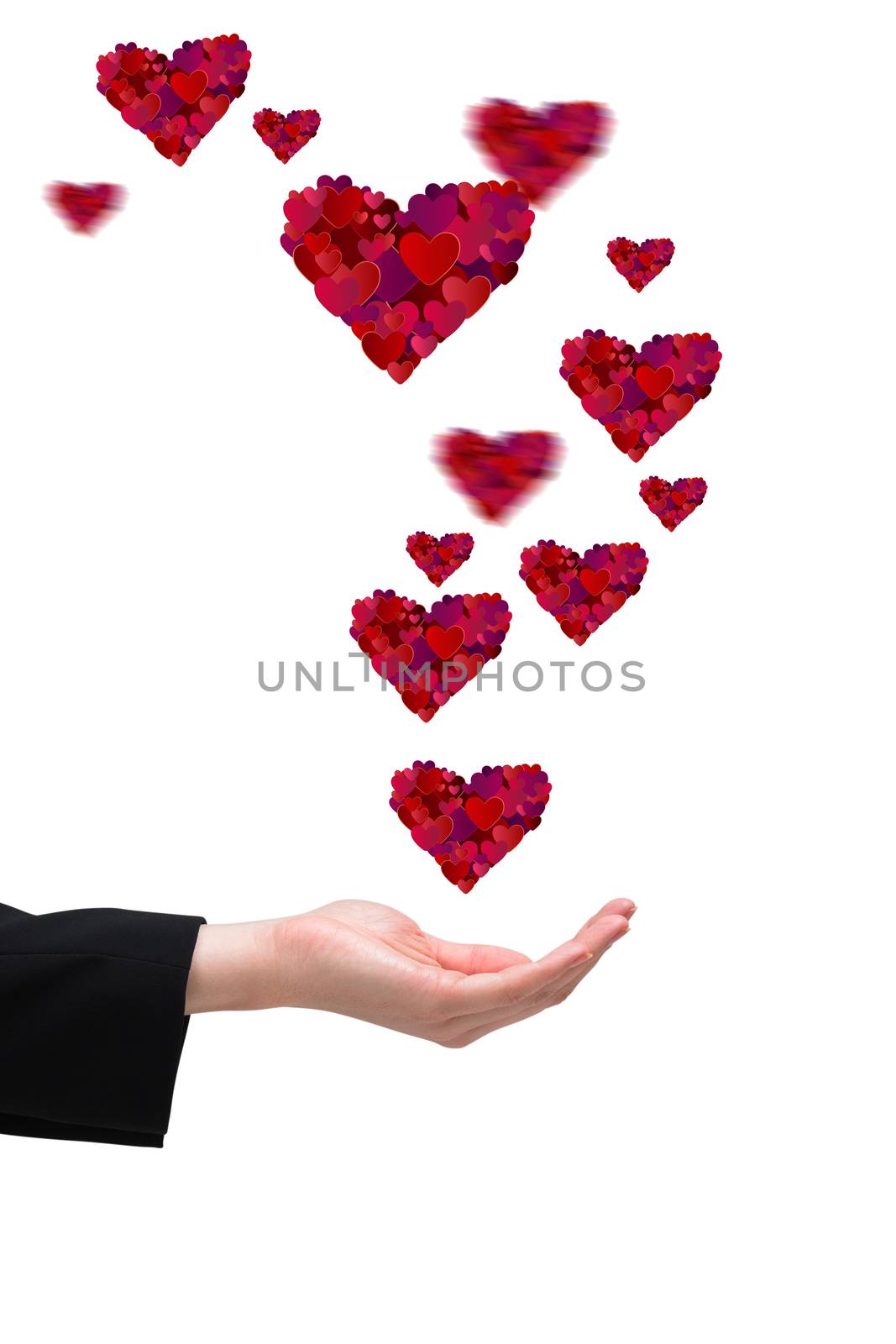 Composite image of businesswomans hand presenting by Wavebreakmedia