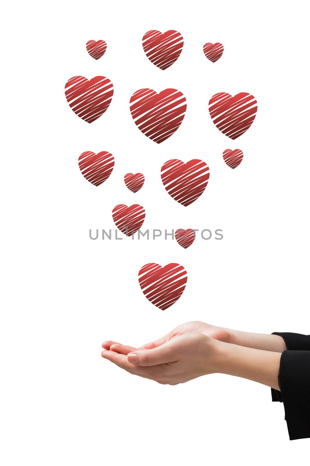 Composite image of businesswomans hands presenting by Wavebreakmedia