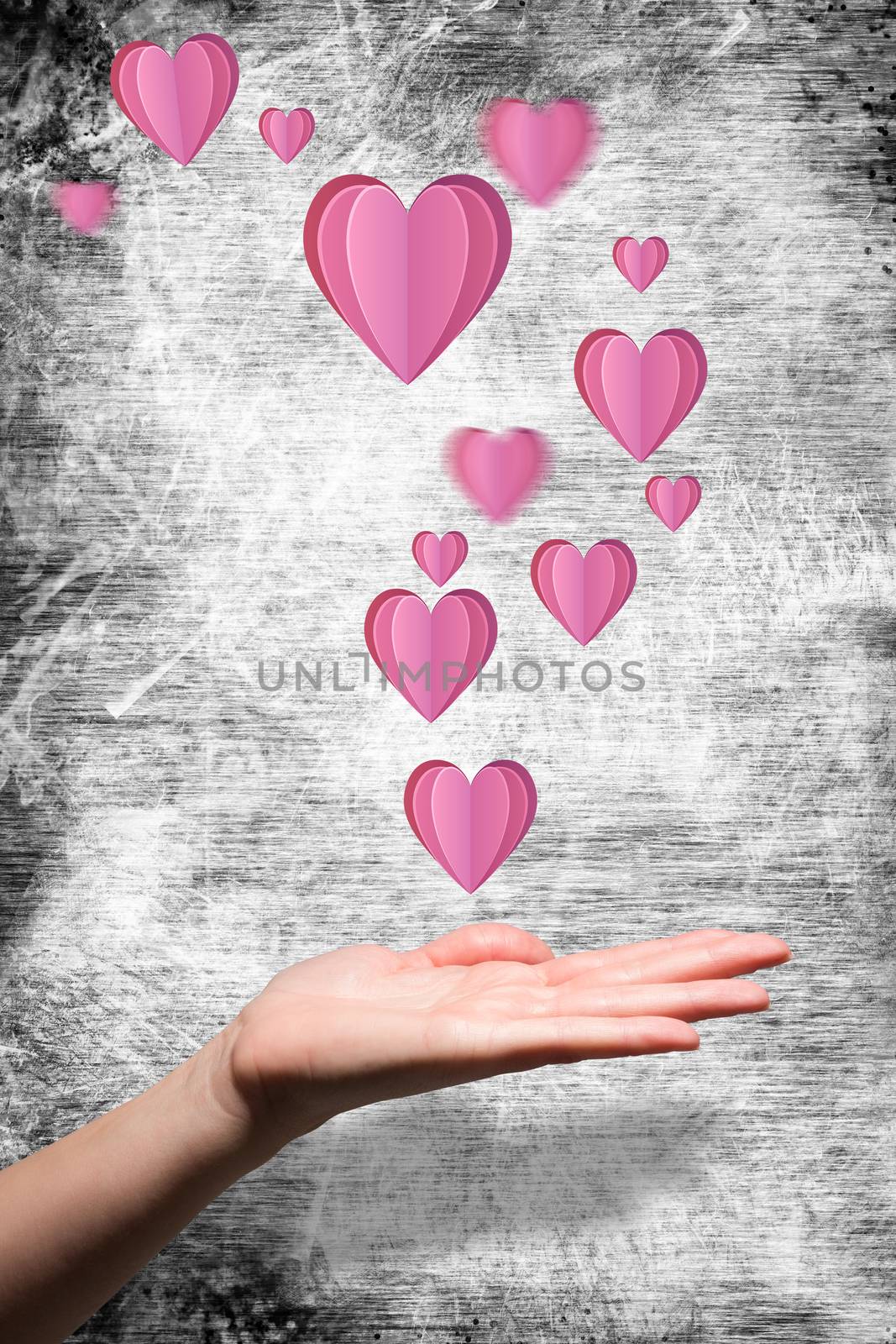 Composite image of hand showing by Wavebreakmedia