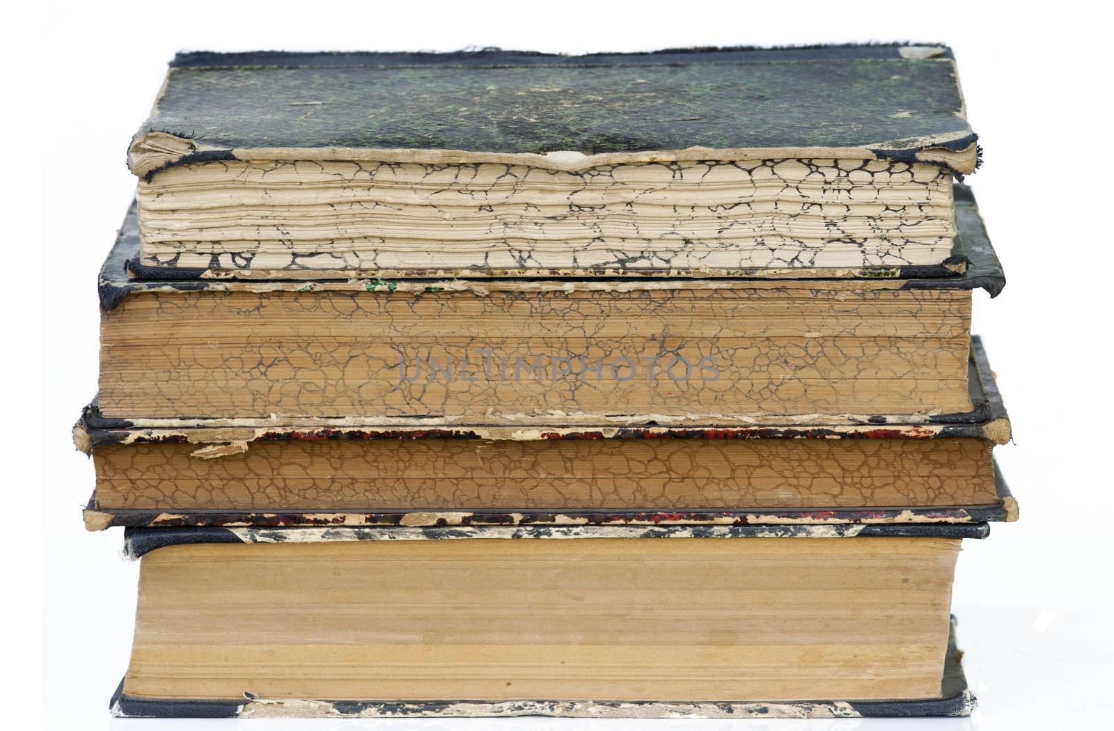 Detail of the isolated old books