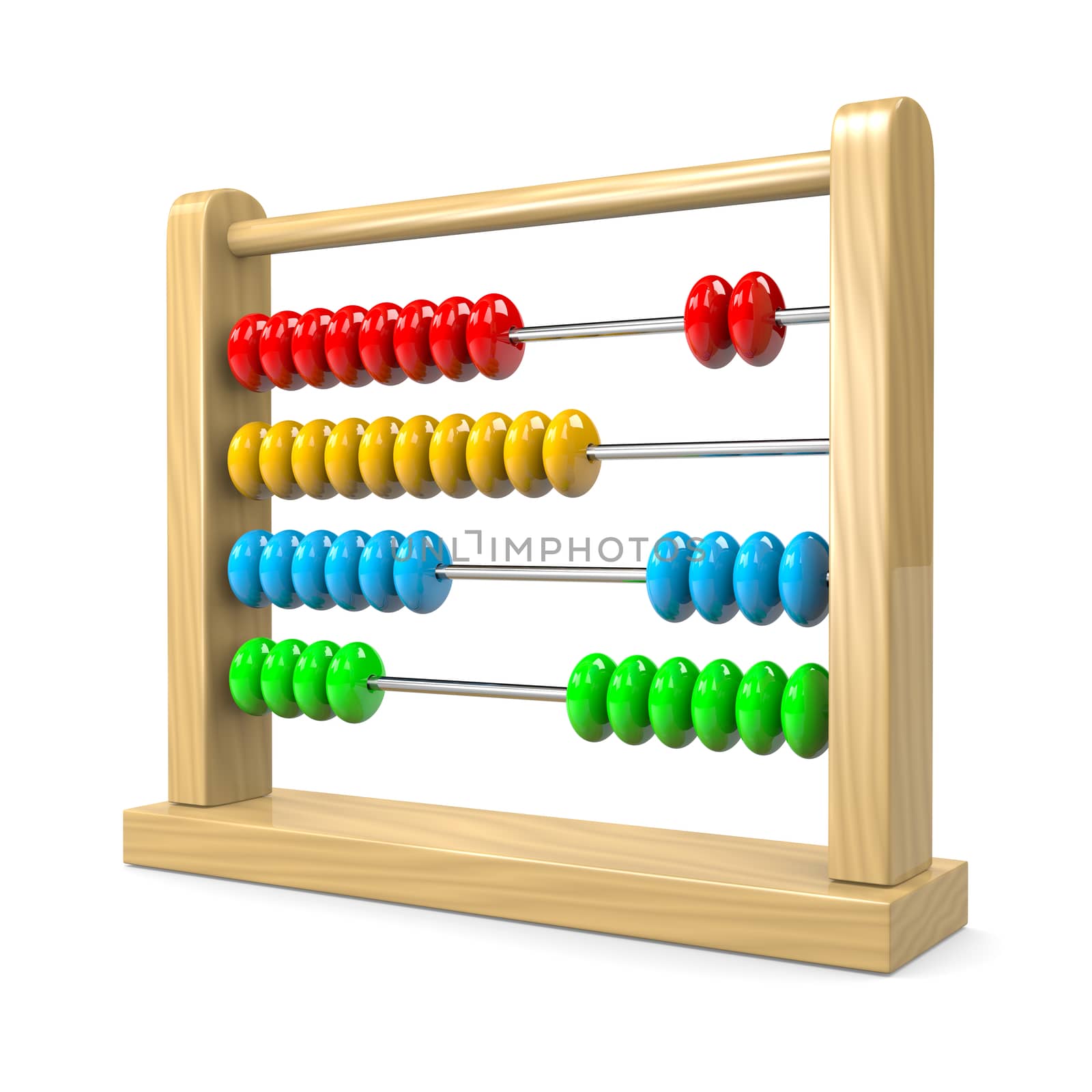 Colorful Wooden Abacus Illustration on White Background