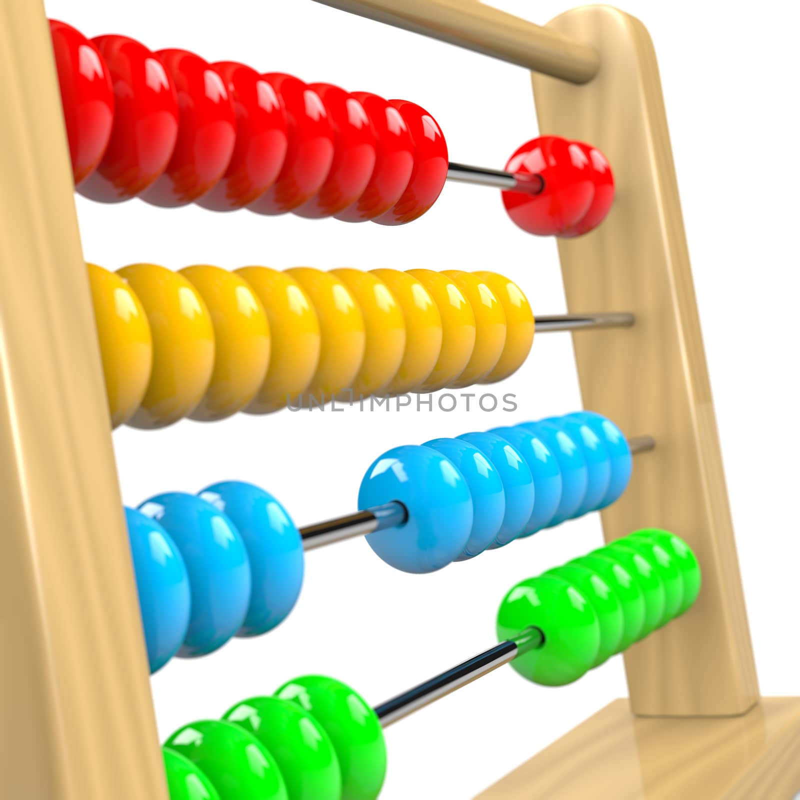 Colorful Wooden Abacus Illustration on White Background