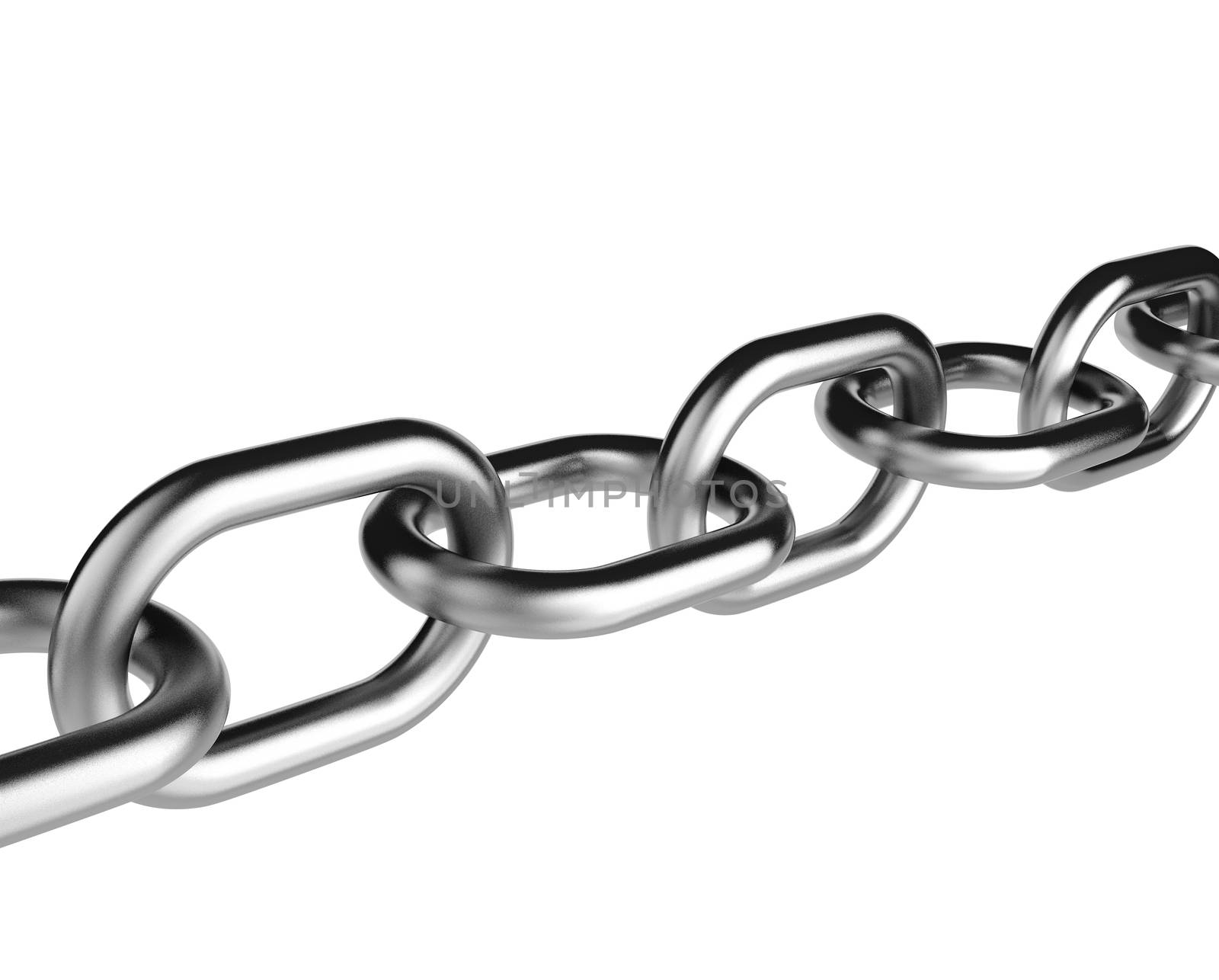 Metal Chain on White Background 3D Illustration