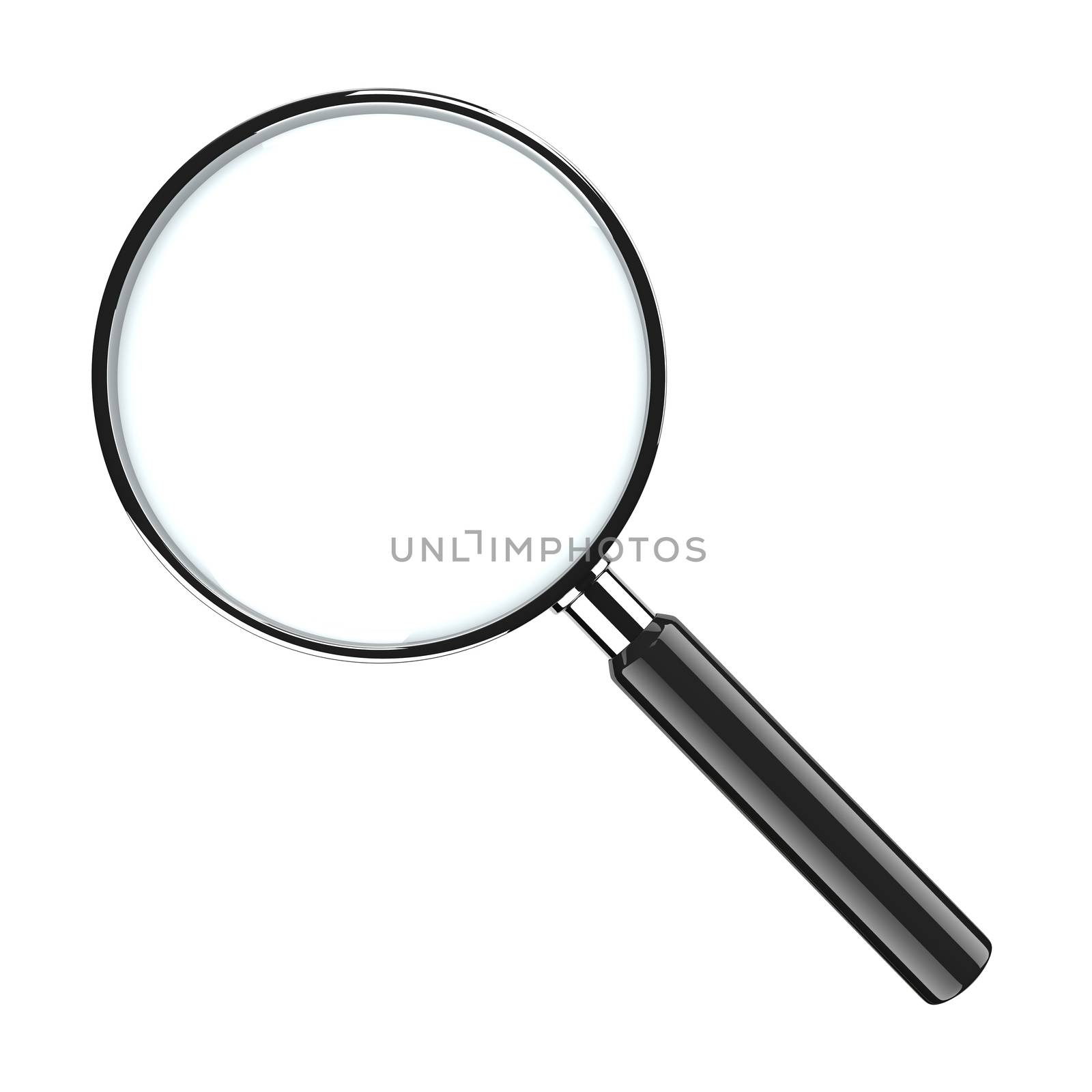 Metal Magnifier Glass Isolated on White Background