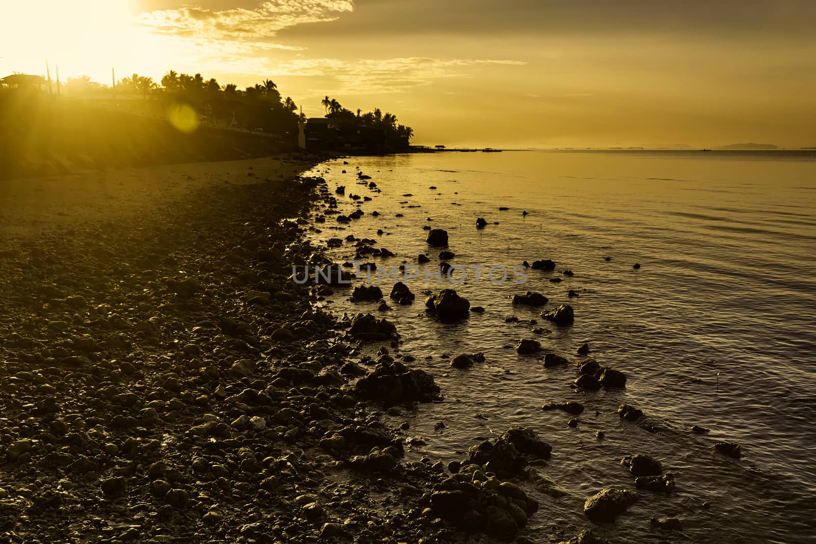 Beautiful sunrise shot in a fishing village, Philippines