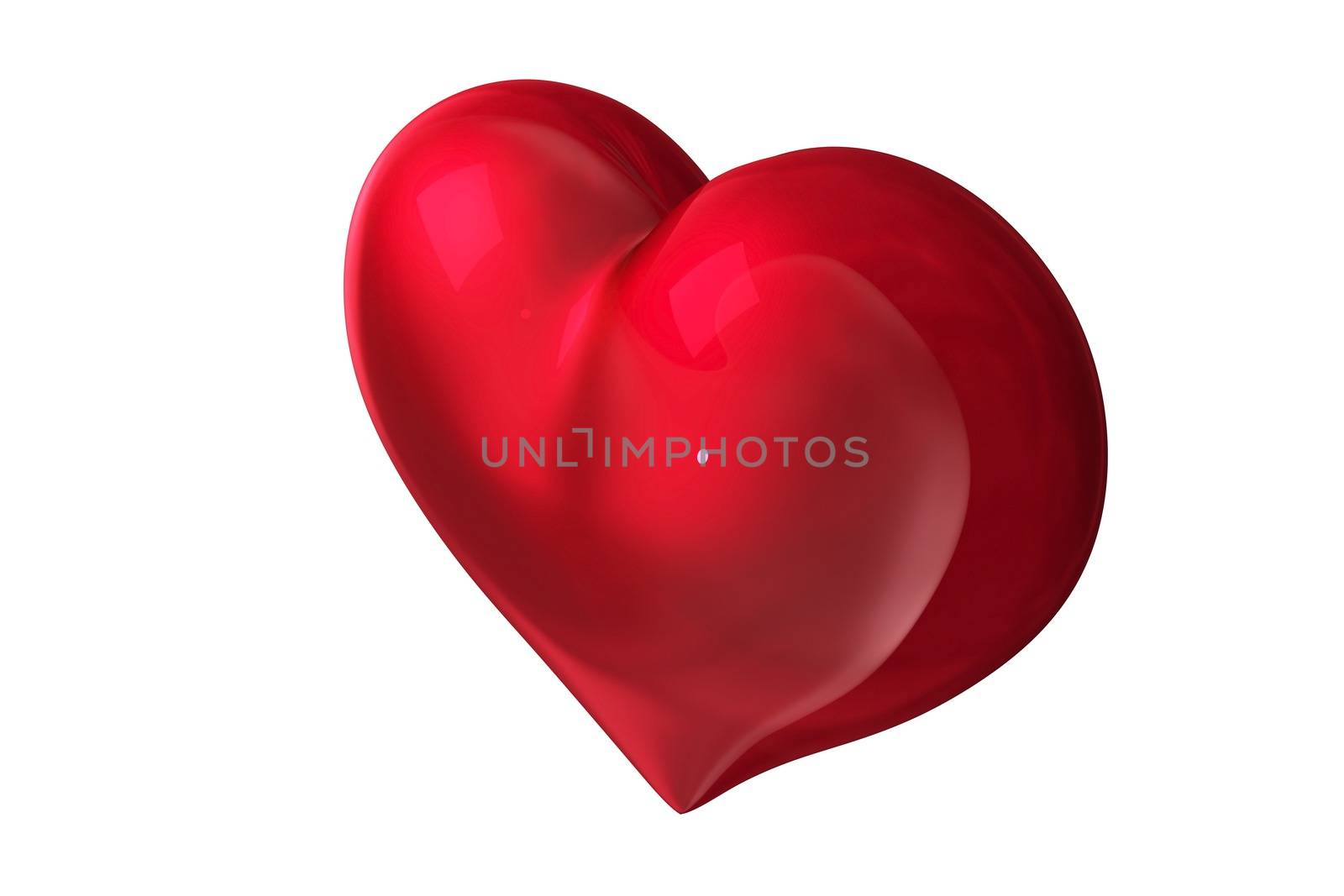 red heart on white background