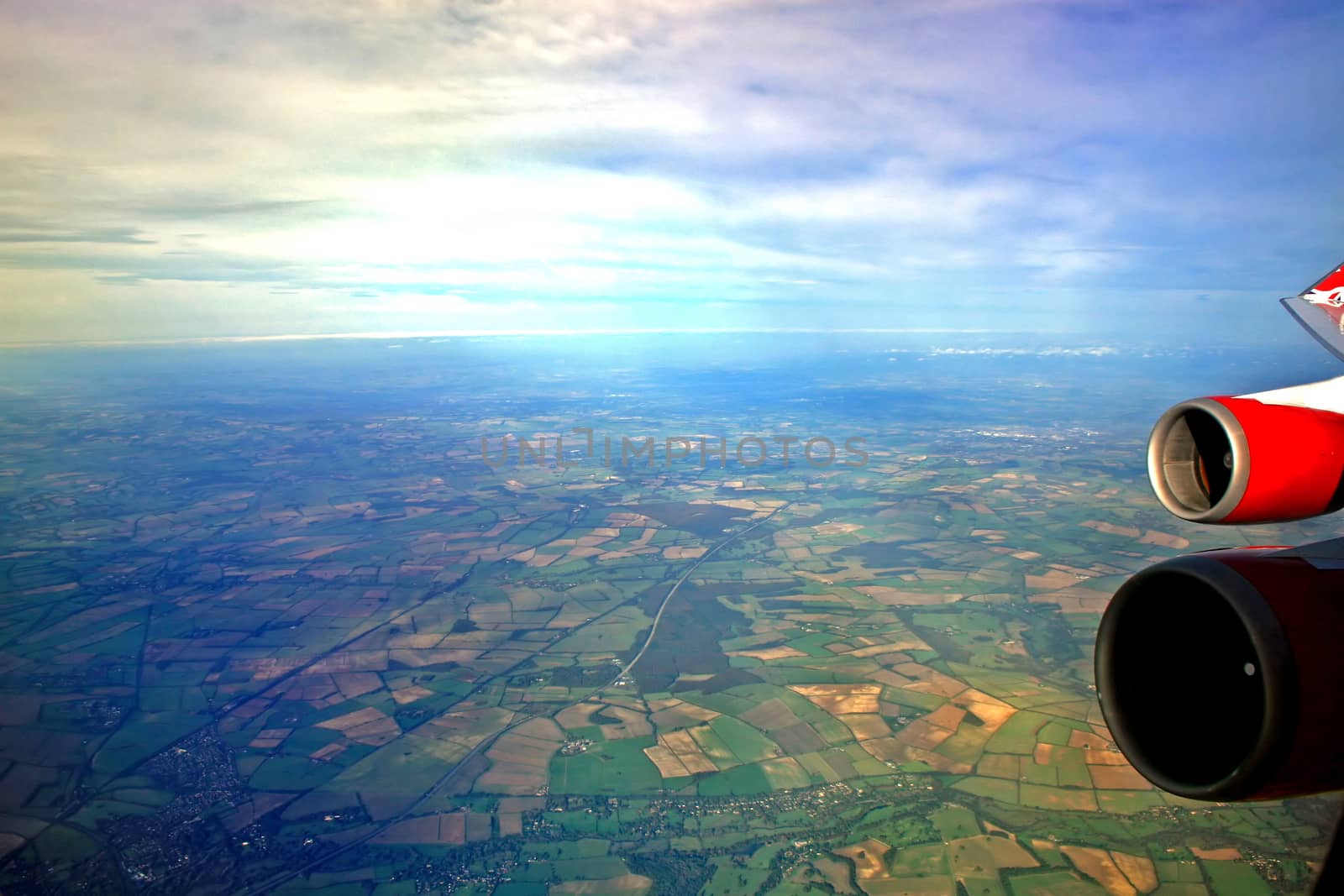 A view of the land below from a plane.