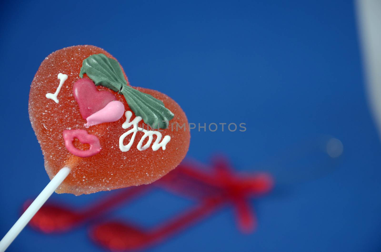 picture of Red heart shape lolly pop 