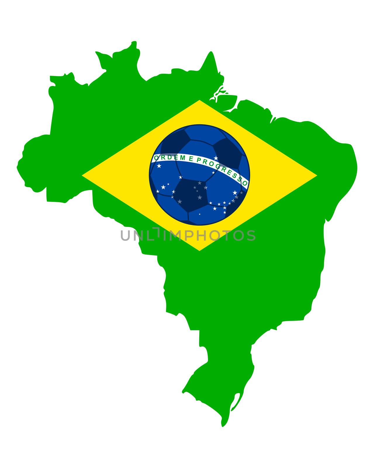 Soccer map and flag of Brazil by rbiedermann