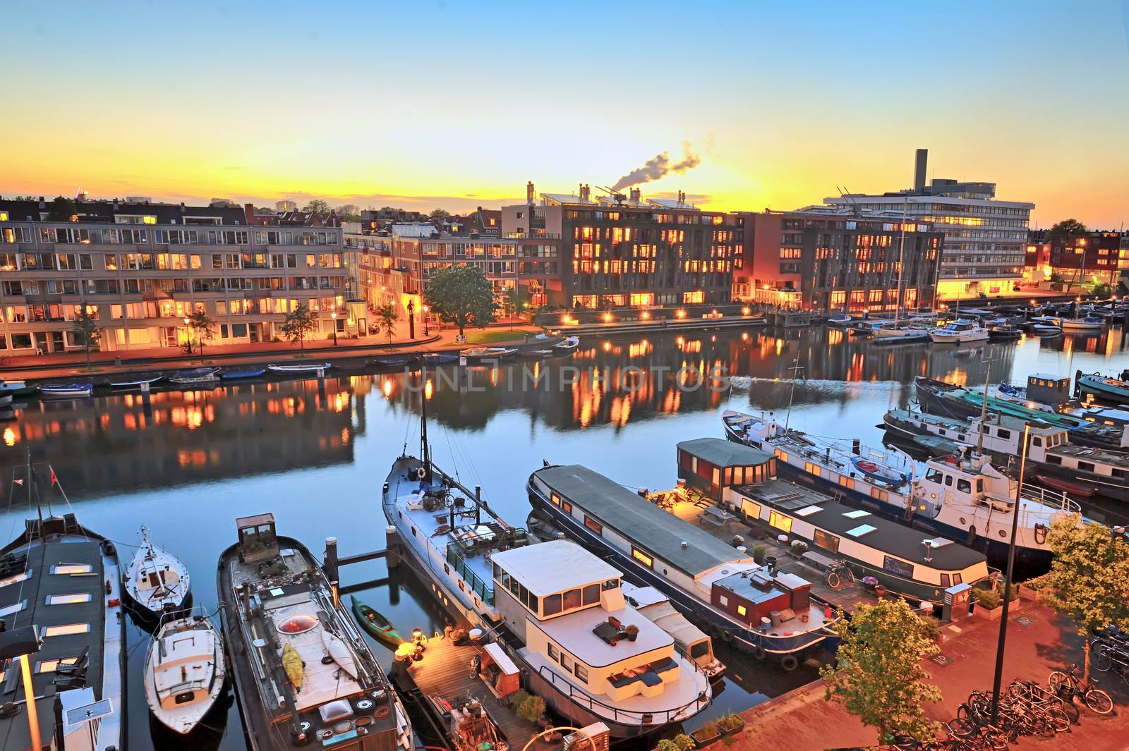 Canal in Amsterdam at summer night