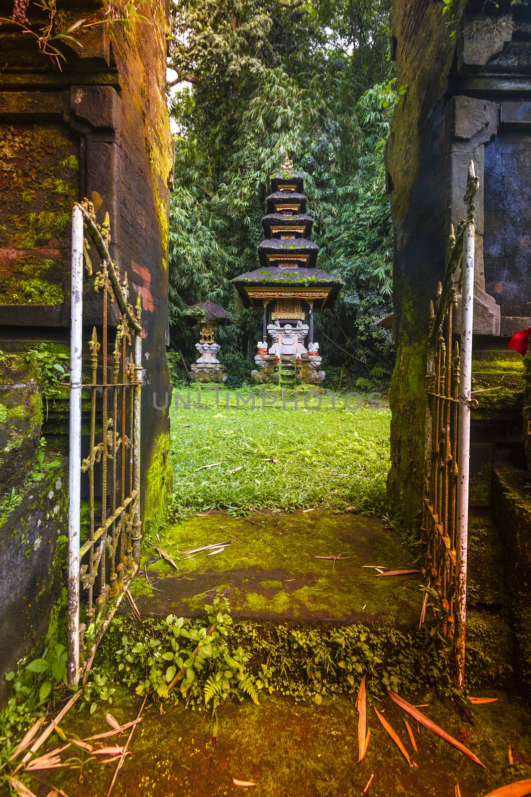 Traditional Hindu Bali Temple in Jungle near Ubud Indonesia