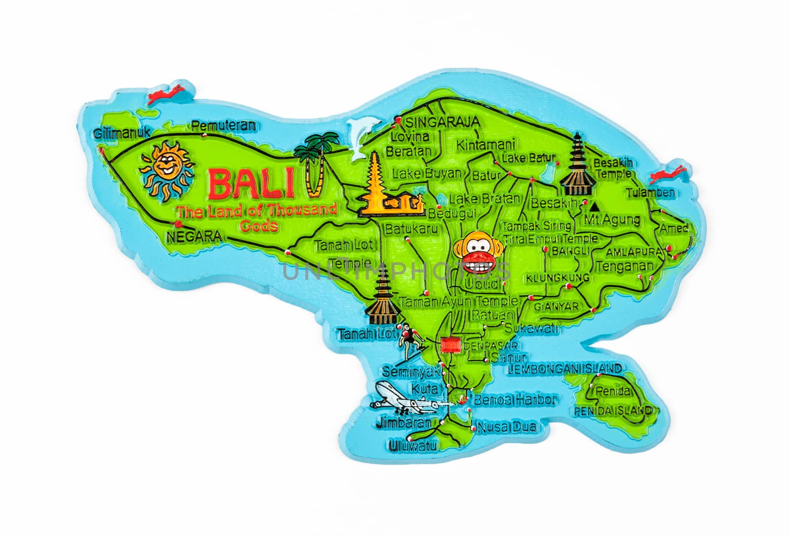 Bali Island Map Figure.