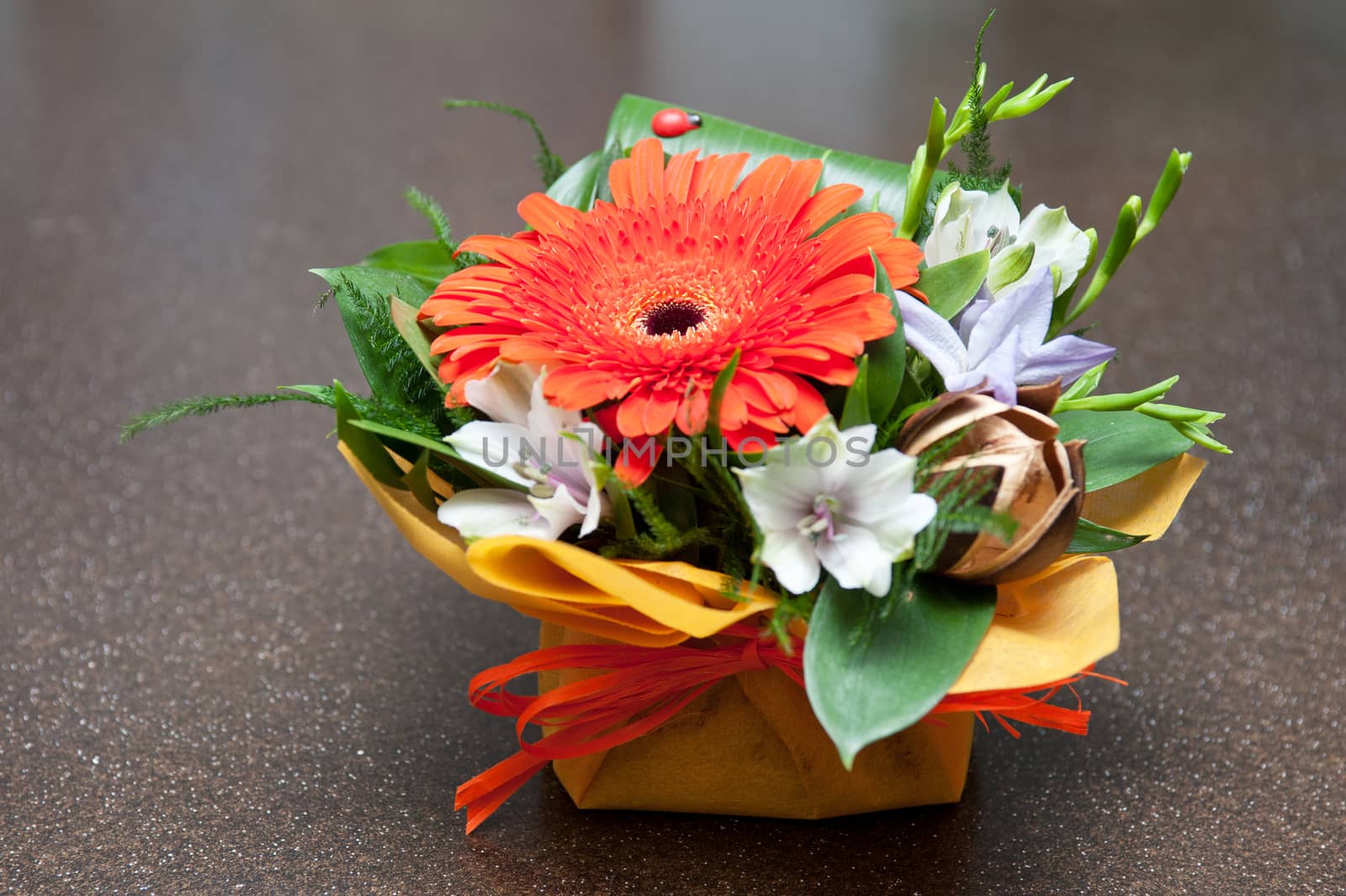 close up of beautiful wedding bouquet