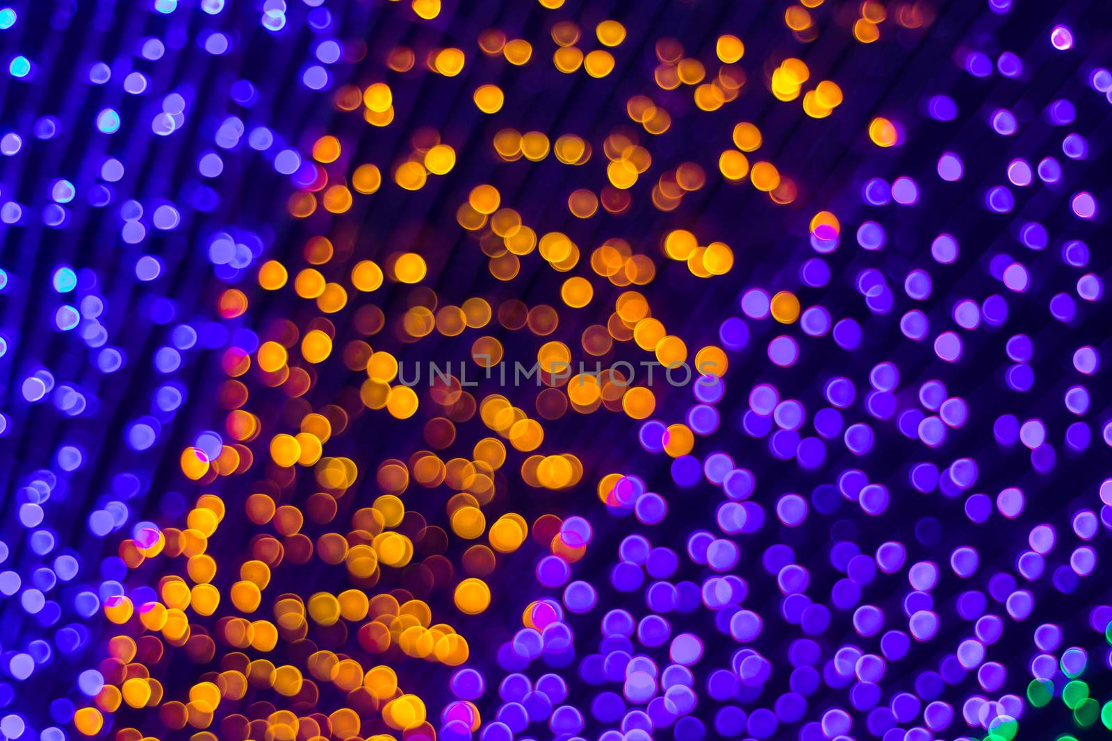 Beautiful rainbow bokeh abstract background from tunnel lights