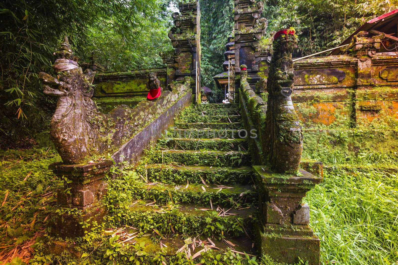 Traditional Hindu Bali Temple in Jungle near Ubud Indonesia