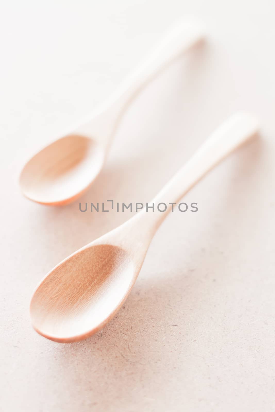 Two of new wooden spoons by punsayaporn