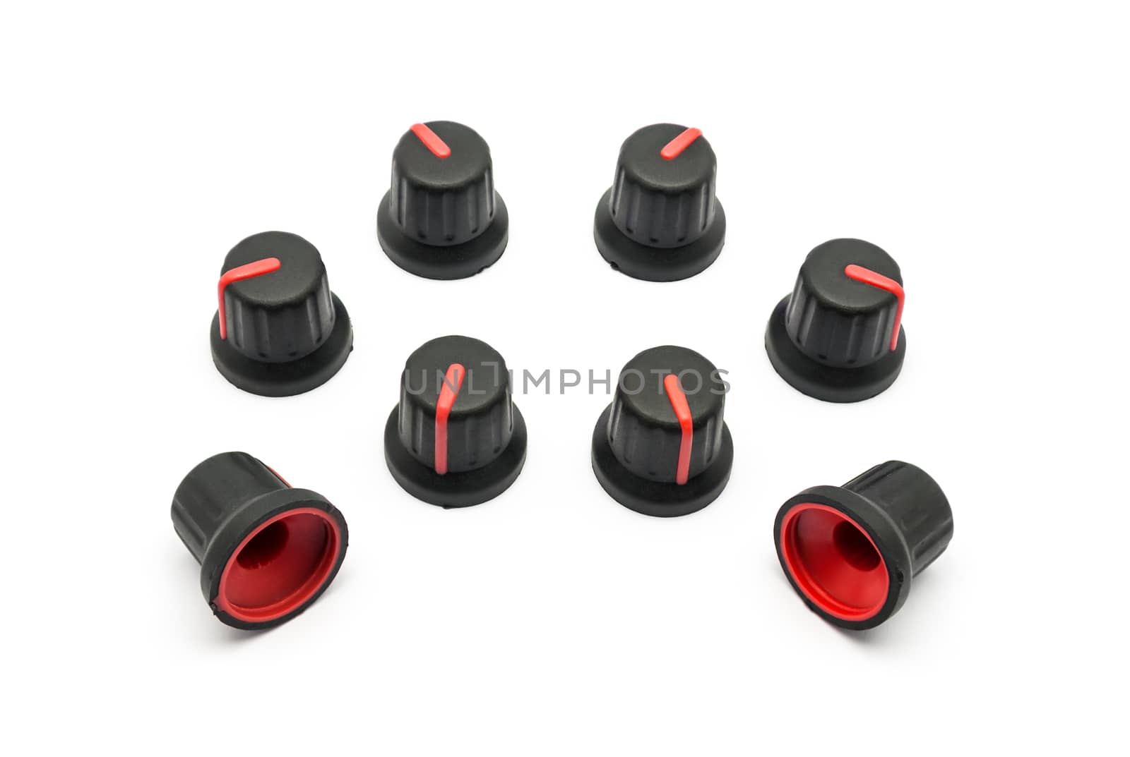 Pile of Red Knobs for Variable Resistor by noneam